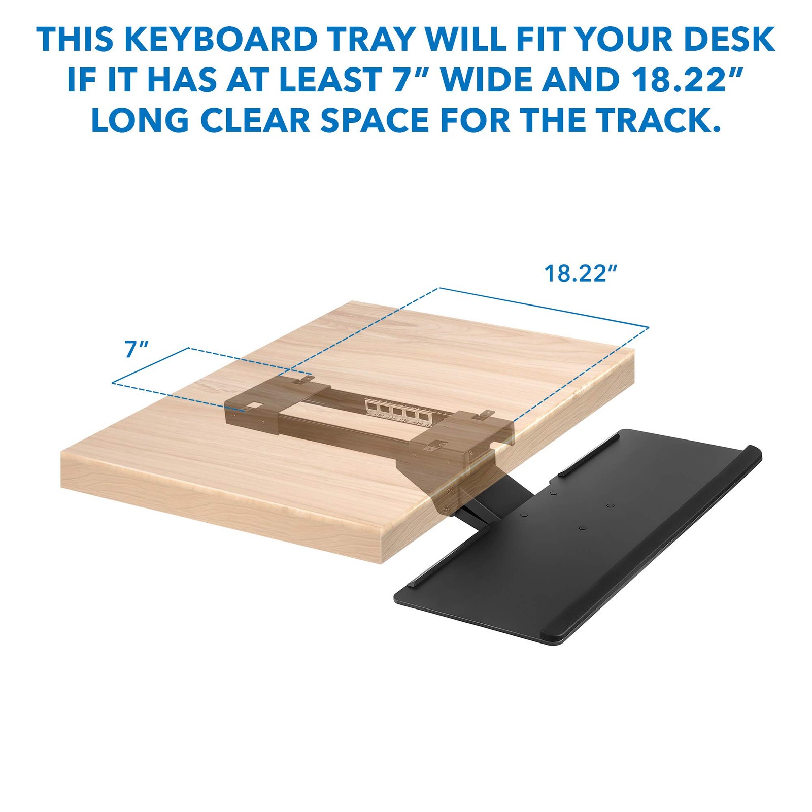 Mount-It! Keyboard Tray Under Desk, Full Motion Computer Large, Black
