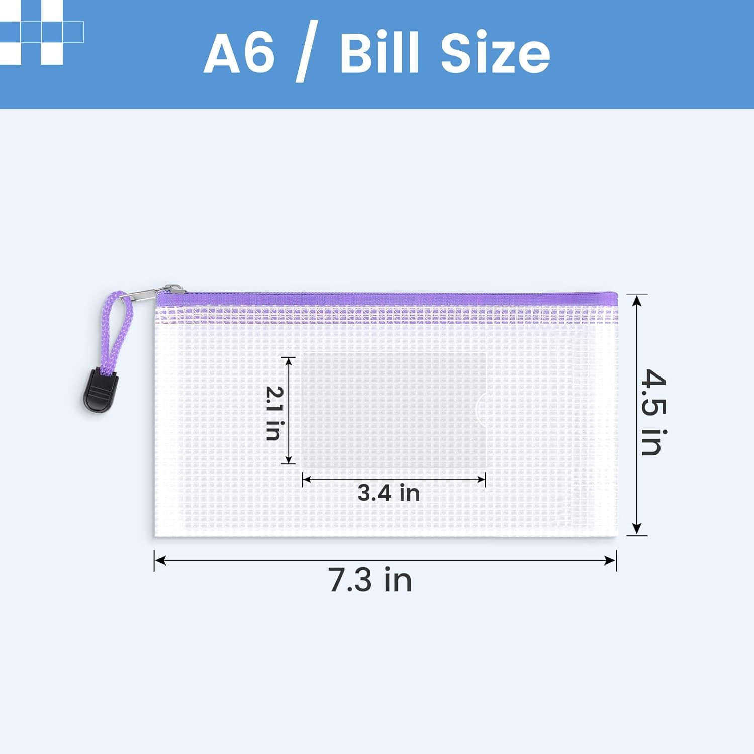 24 Pack Mesh Zipper Pouch Bags with Label Pocket, A6 (9.1×4.7 In) Small Pencil C