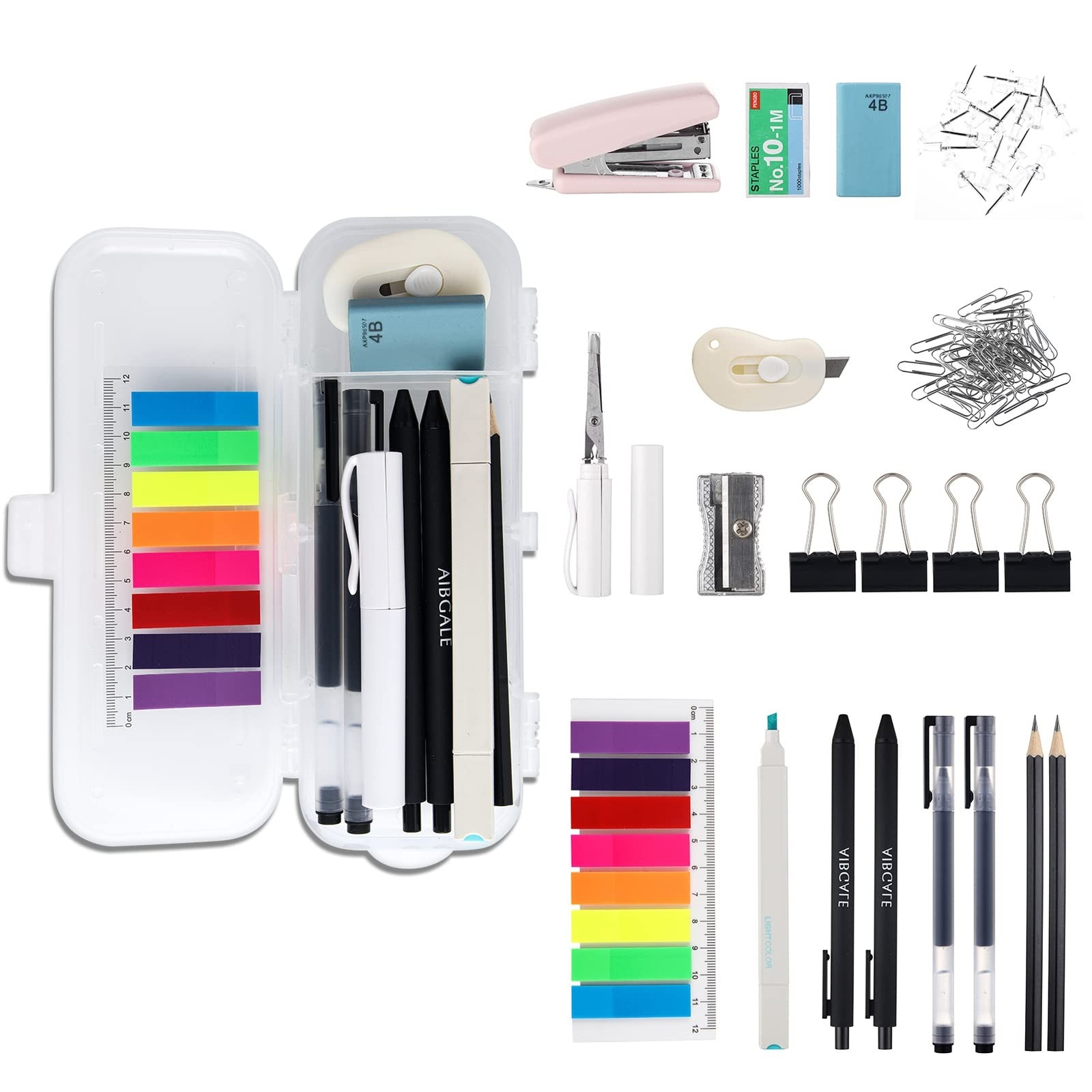 123 Pcs Office Supplies Kit with Desk Organizers, Office Stationery Set, Mini…