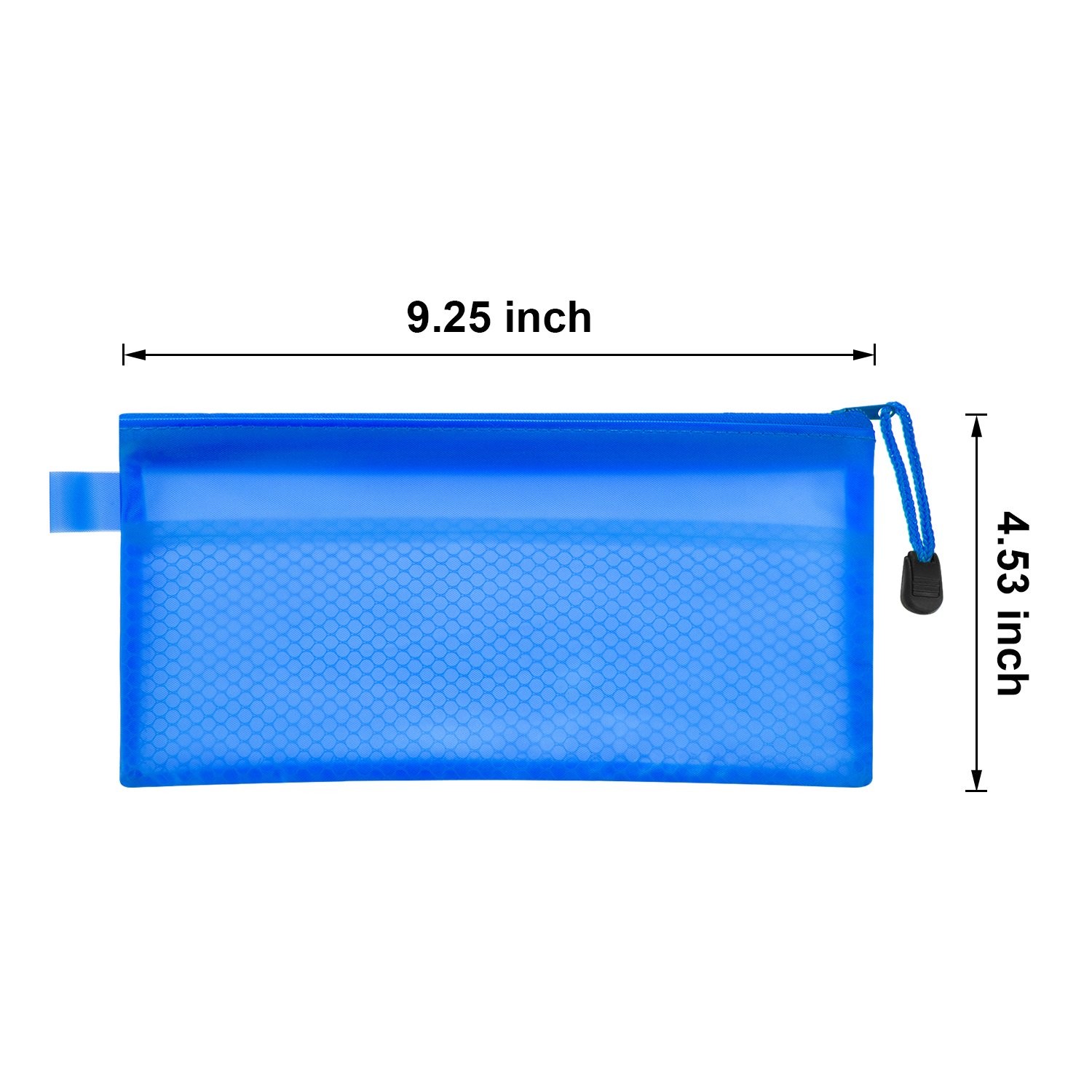 12 Pieces 6 Colors Pencil Pouch Zipper File Bags Waterproof Plastic Double Layer