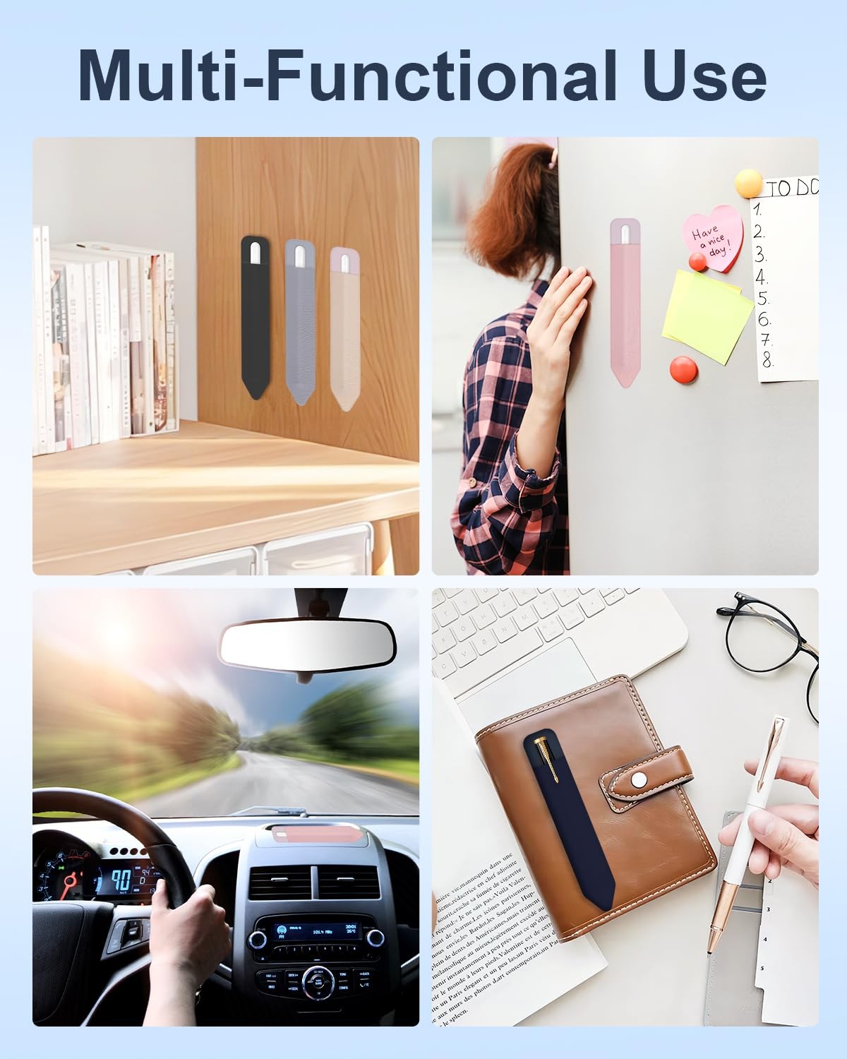 5 Pack Pencil Holder For Most Pens,Pencils, 7.8 inch -Adhesive Stick To Noteb…