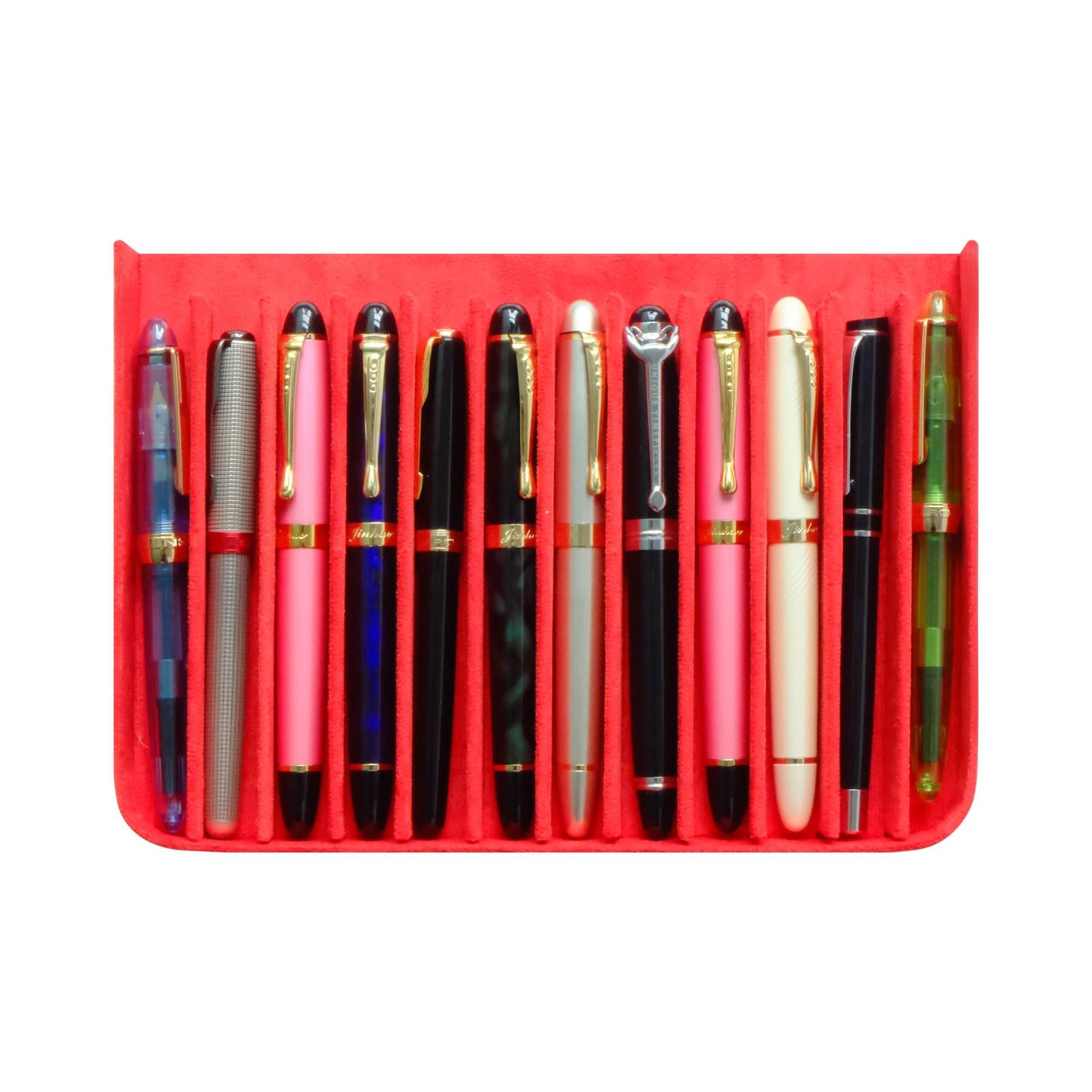 Leather 12 Fountain Pen/Pencil Tray Case Organizer, Fashion Design, Handmade,…