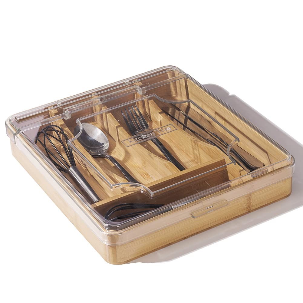 Kitchen Drawer Organizer, 13 Inch Silverware Utensil Tray Holder,with Removab…