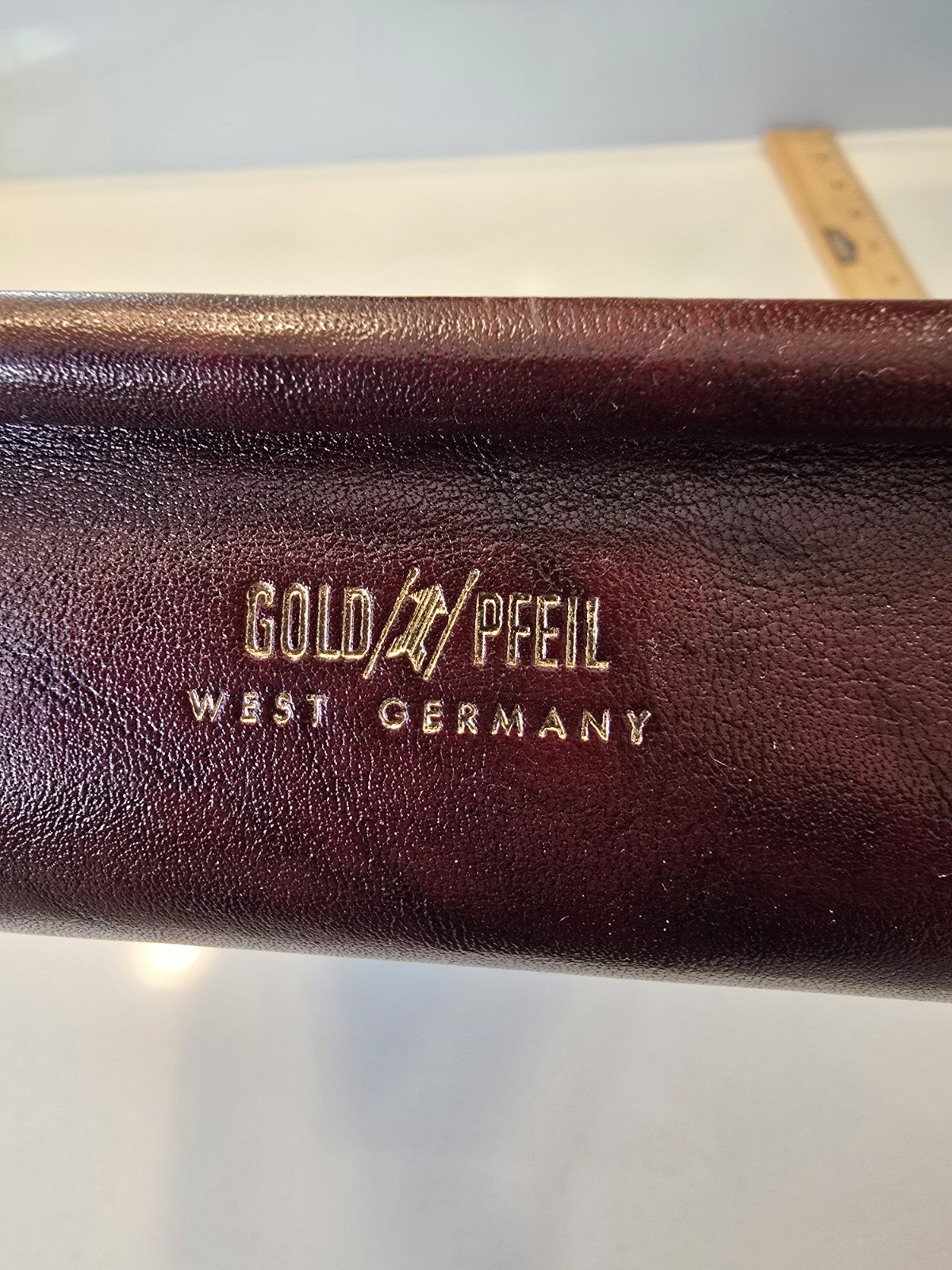 Gold Pfeil Burgundy Leather Desk Organizer Set