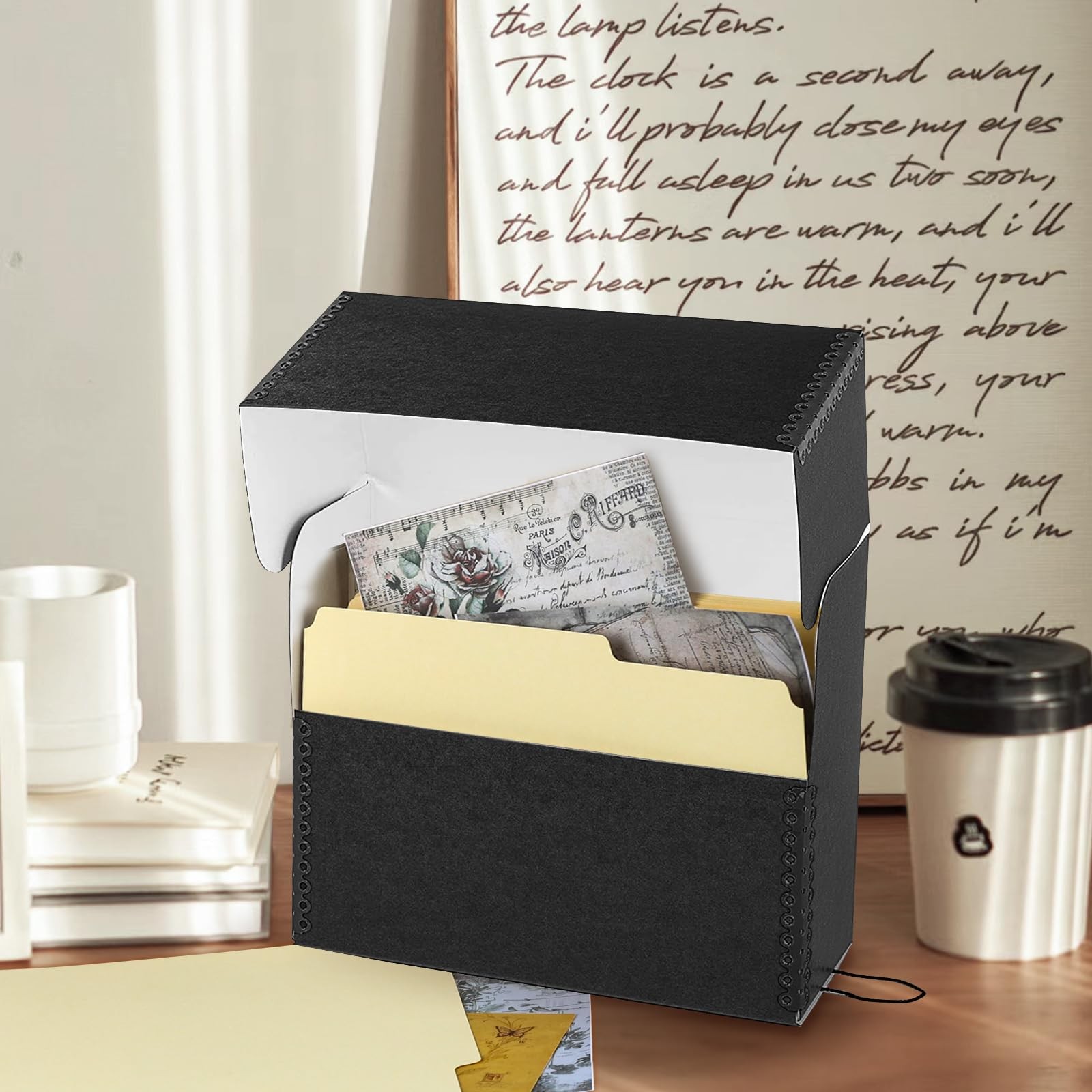 Lineco Archival Document Storage Box with Metal 12.5″ x 10.5″ x 5″, Black