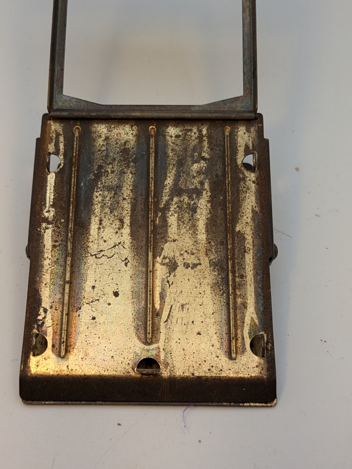 Vintage Brass The Dunham Heating Service Advertising Desk Clip w Lift Up Window