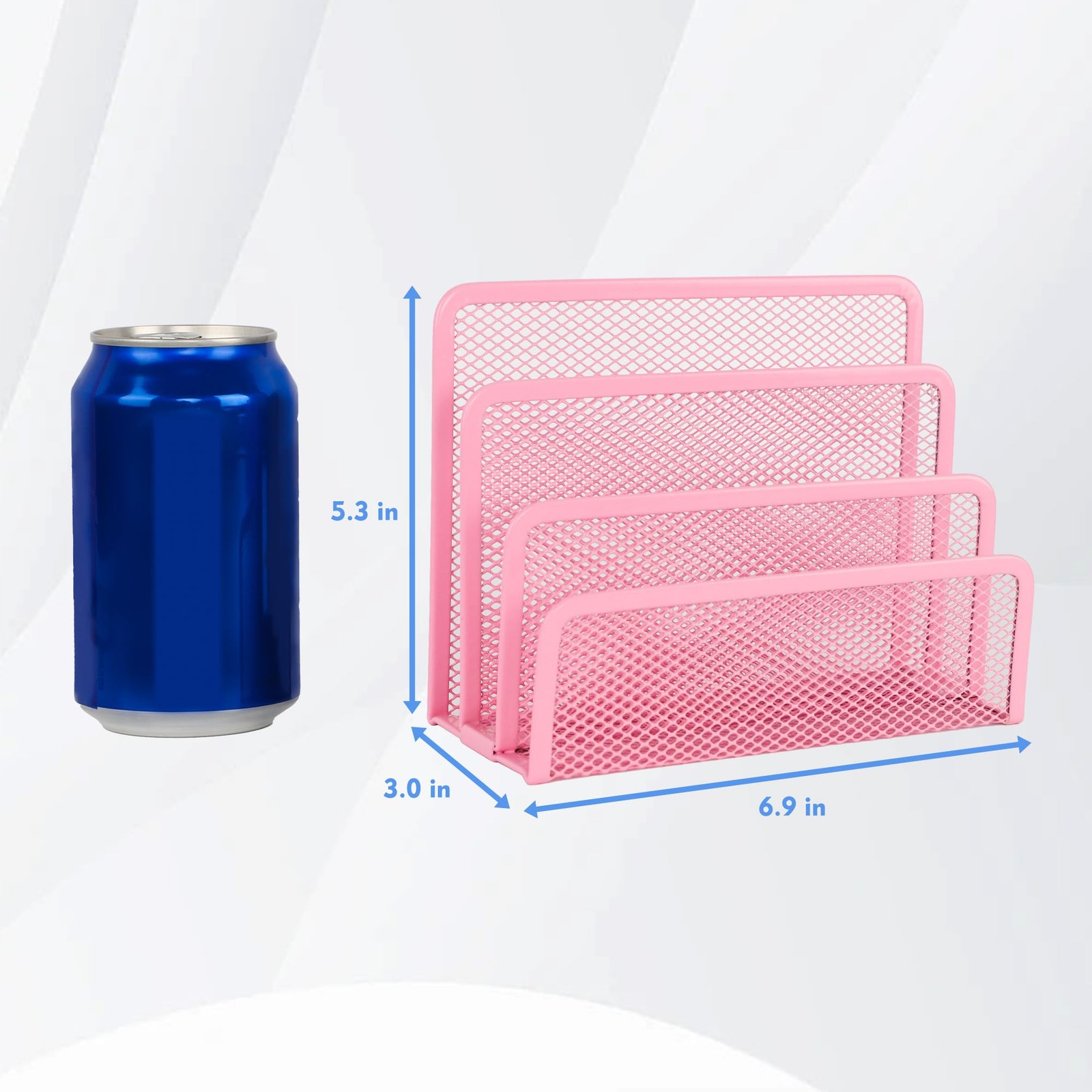 EASEPRES Desk Mail Organizer, Office Small Desktop Metal Mesh 1 Pack, Pink