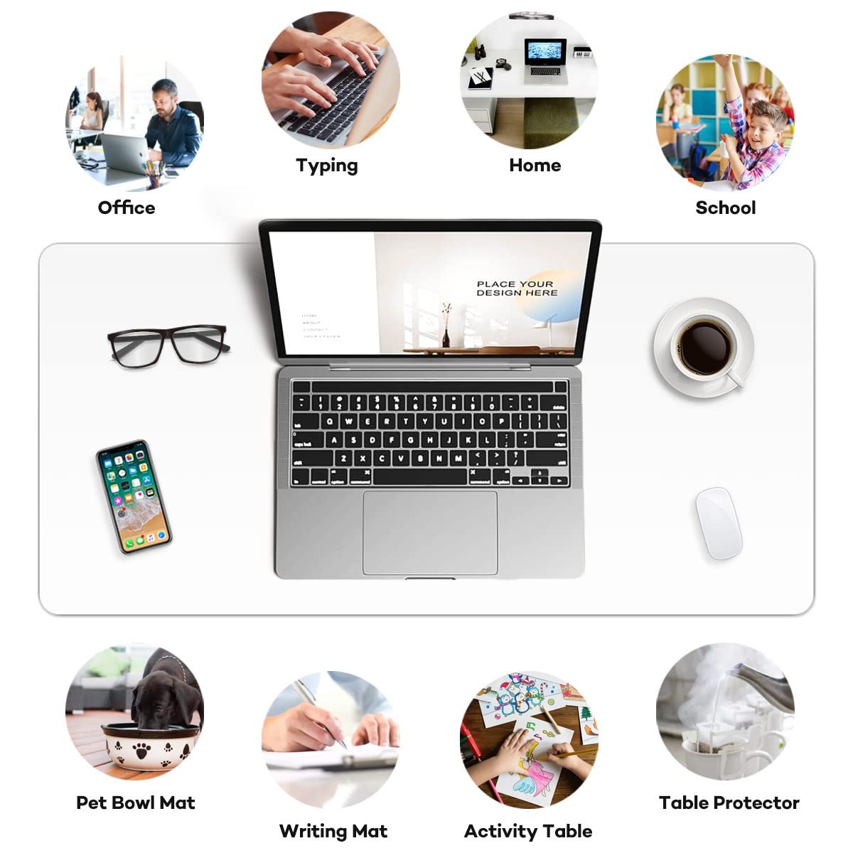 Provalley Clear Writing Desk Pad 17 x 36 Inch Waterproof 17×36 inch,