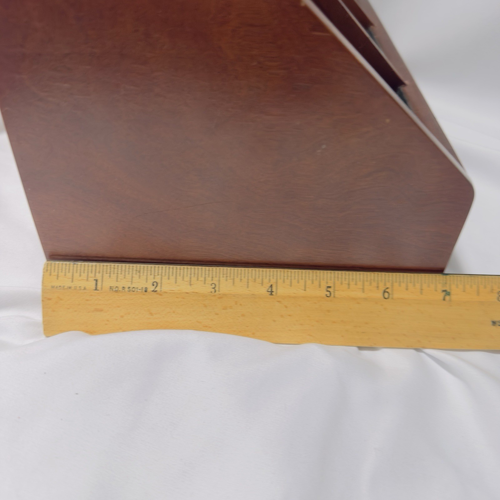 Vtg Wooden Office Desk Top Organizer Stationary 2 Drawer 5 Slots Felt Lined
