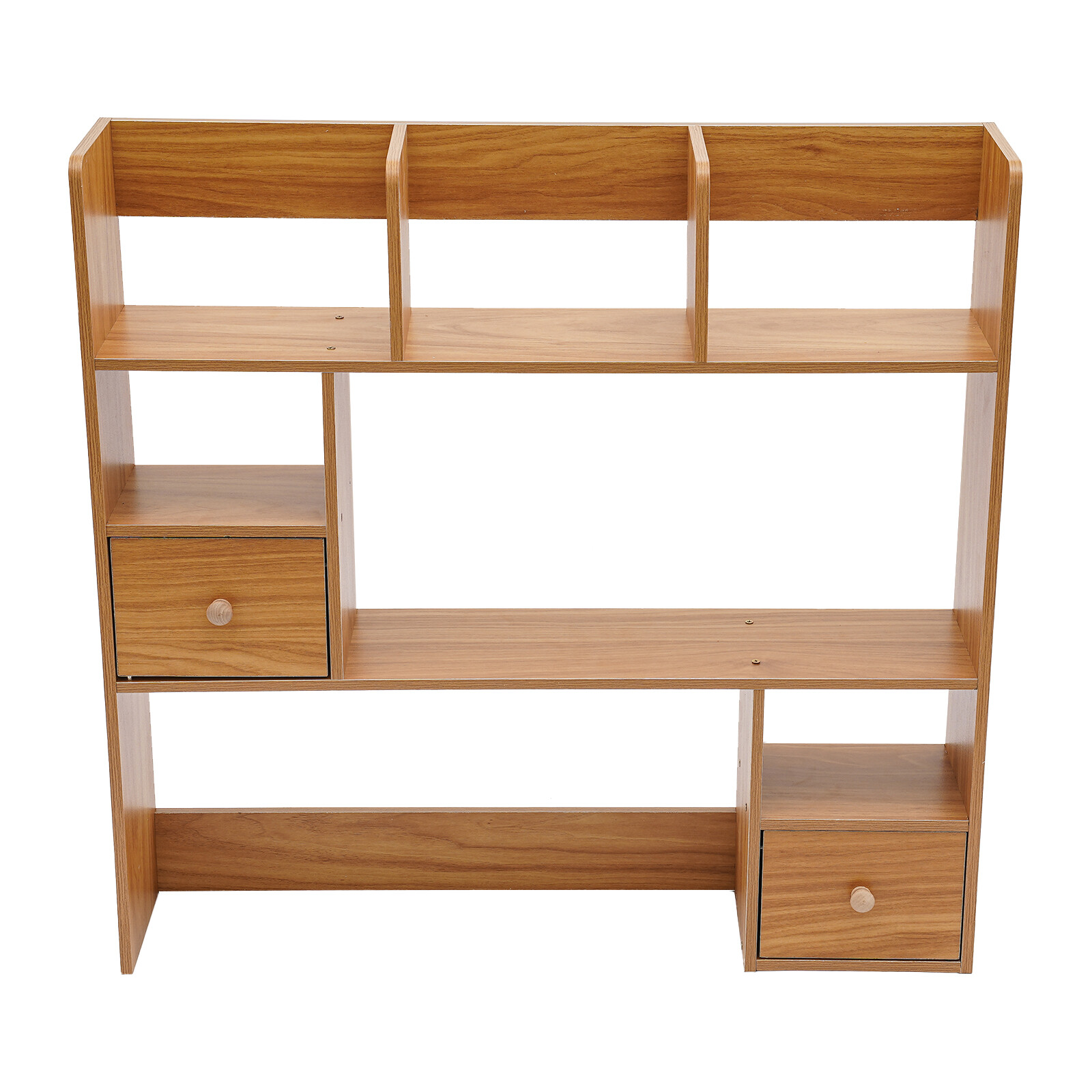 Pine Color Desktop Bookshelf Modern Storage Organizer Home Office Desk Organizer