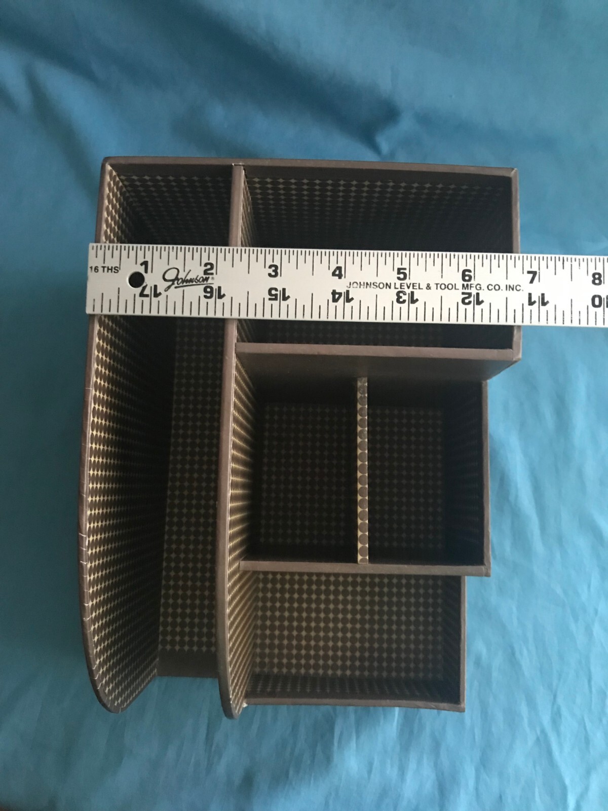 Pre-Owned Brown Real Simple Office & Craft Supplies Wooden Desk Organizer