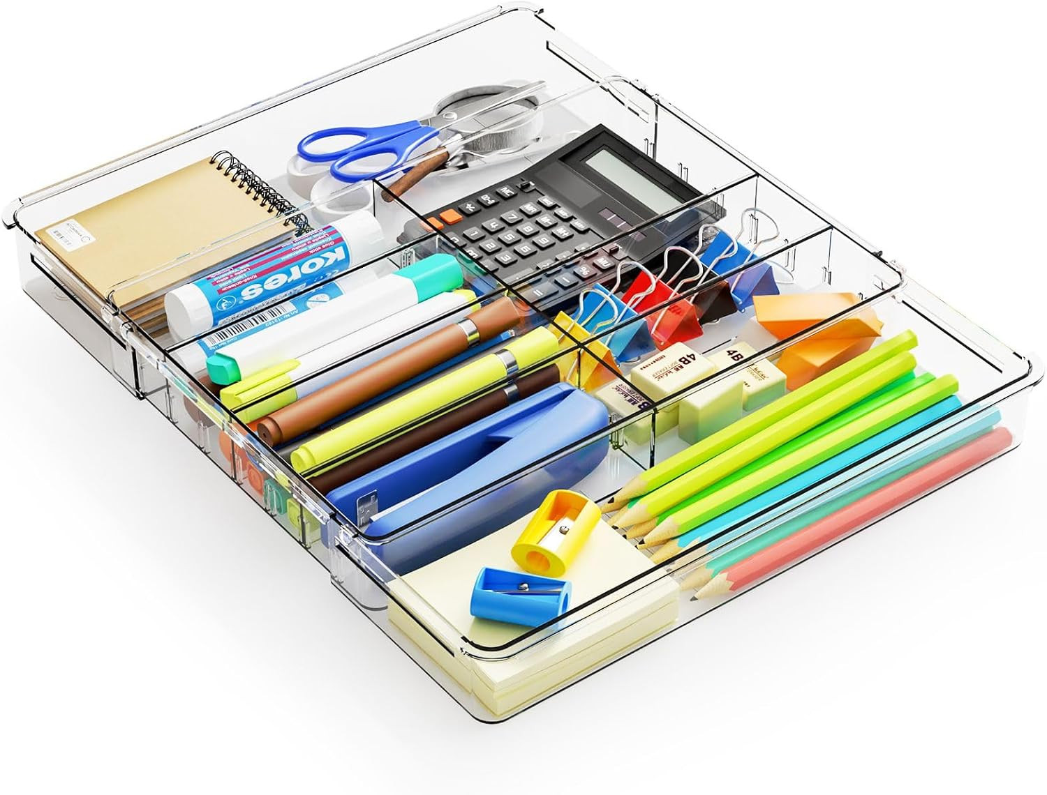 Expandable Desk Drawer Organizer Tray,1.8 Inch High Junk Drawer