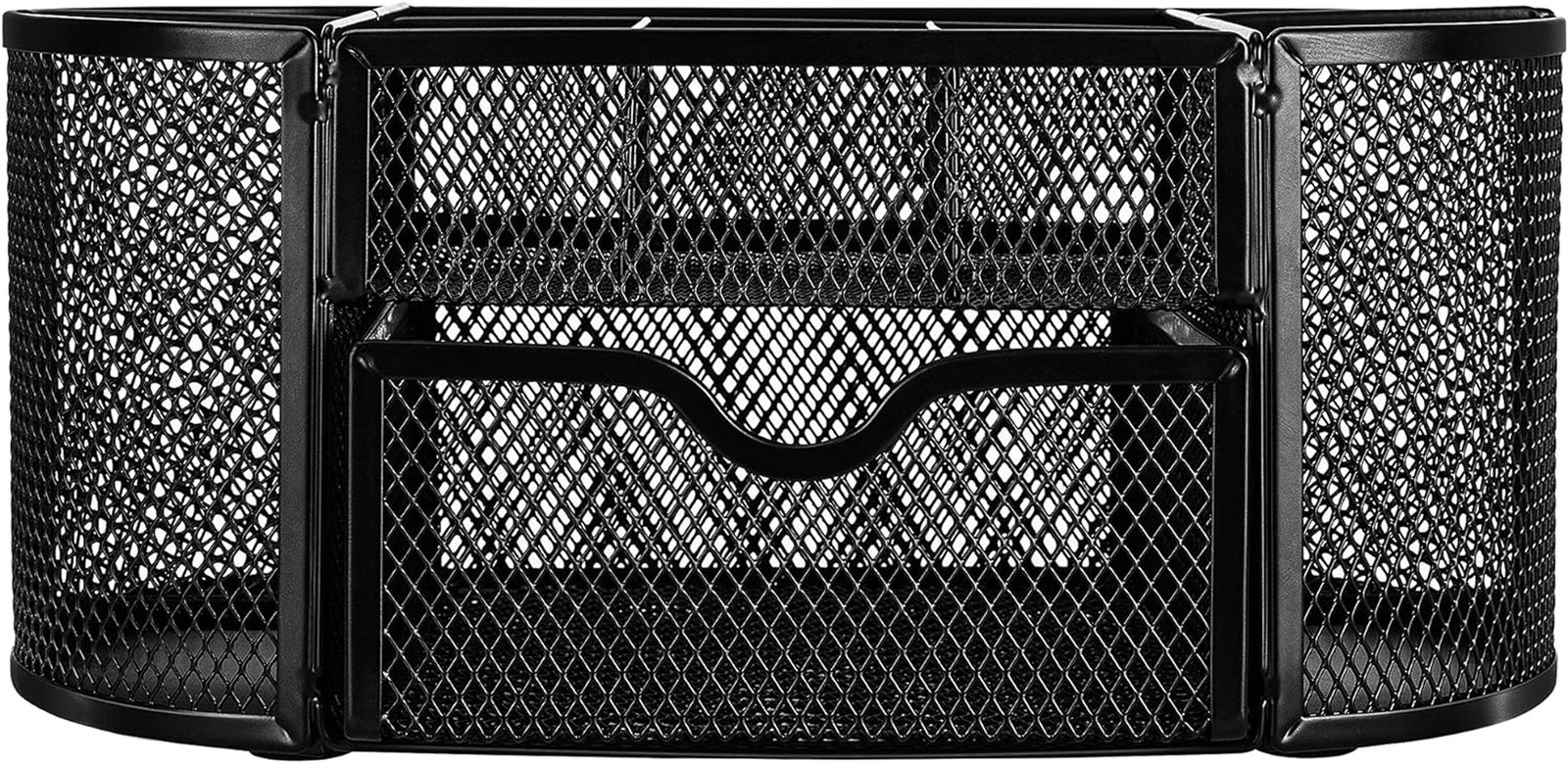 Mesh Desk Organizer with Pen Holder, Pullout Drawer and Office Caddy Storage, 9.