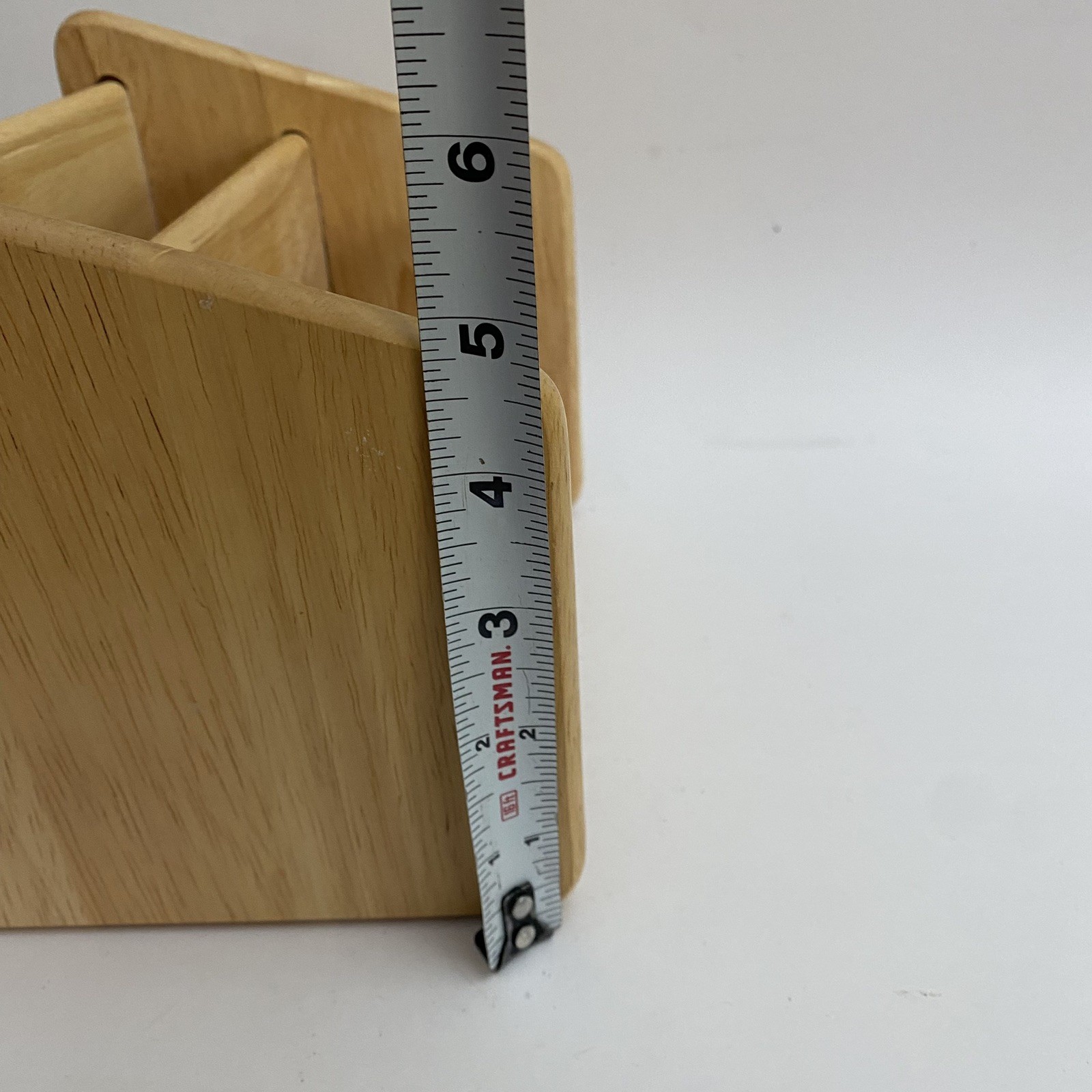 Vintage Wooden Desk Organizer Mail Sorter Letter CD Holder Natural wood Finish