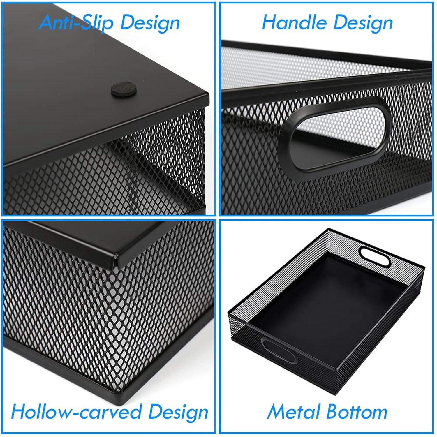 Desk Drawer Organizer, Stable Metal Mesh Desk Storage Tray, Versatile Storage…