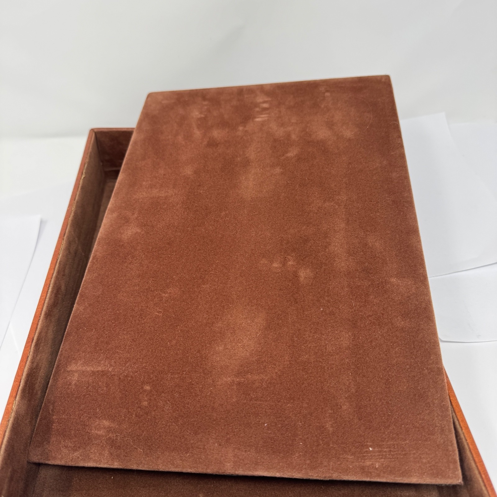 Brown Leather Letter Tray Desk Paper Organizer Belt Buckle Detail India 14×9
