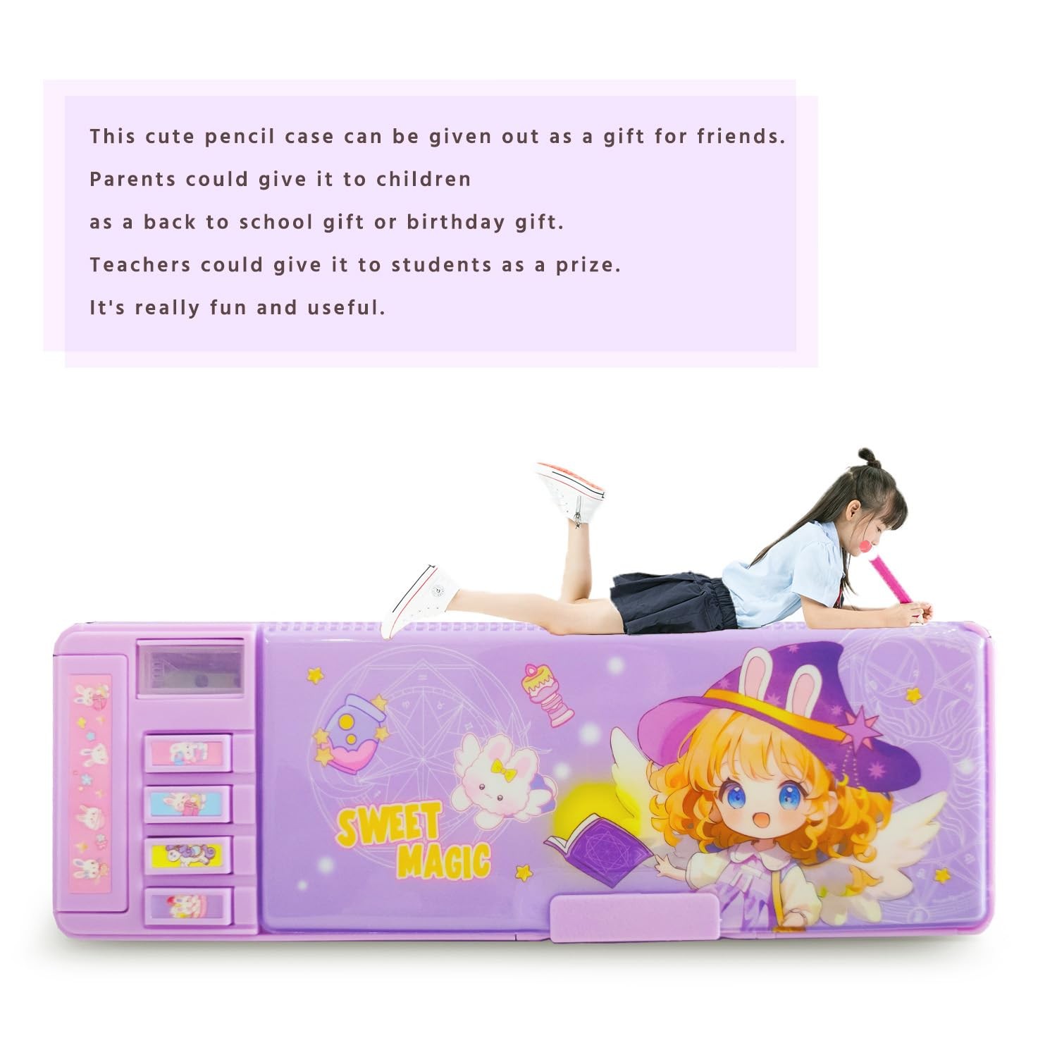 Pop Up Multifunction Pencil Case for Girls and Boys, Cute Cartoon Pen Organiz…