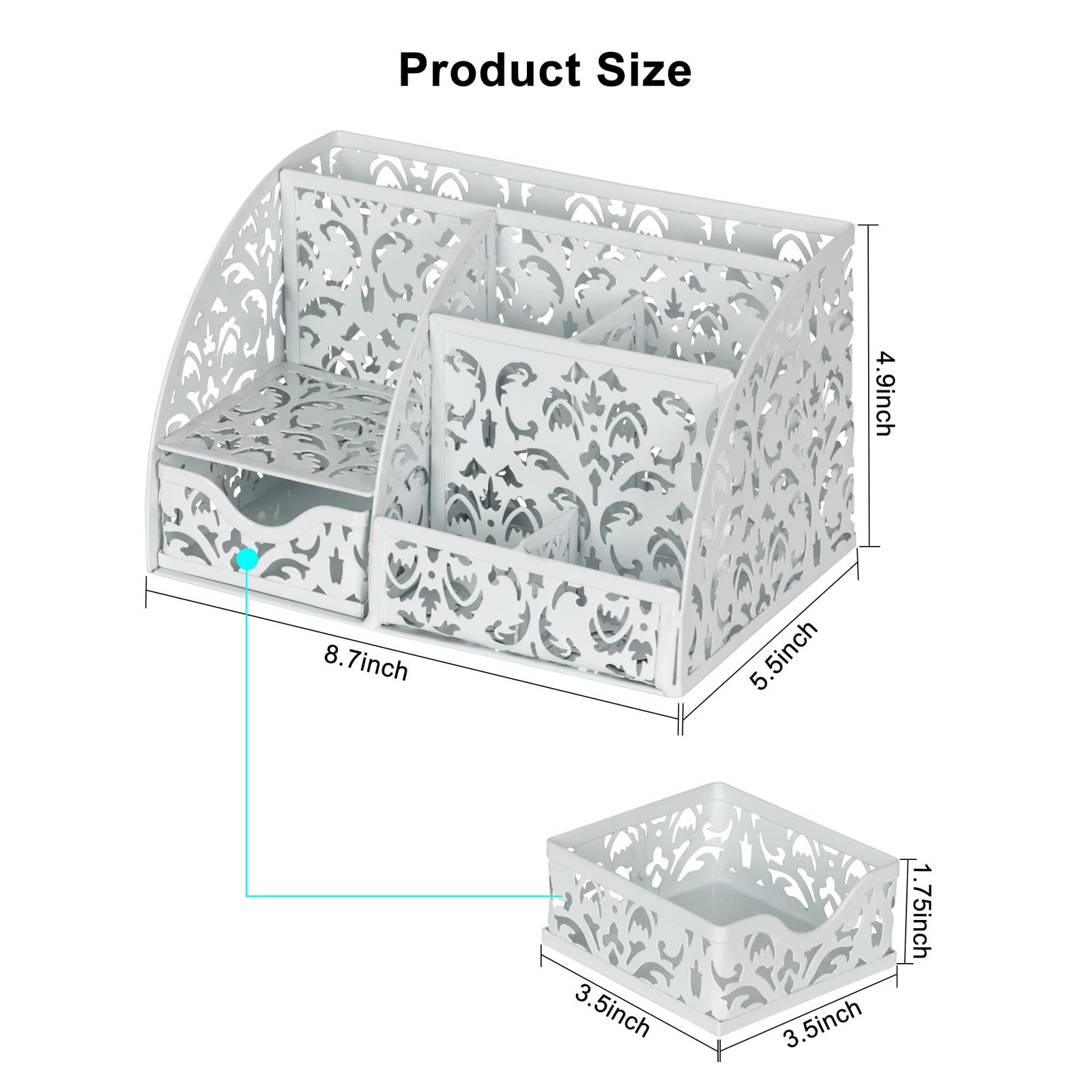 Desk Organizer and Pen Holder for Desk, Mesh Office Supplies Storage Caddy wi…
