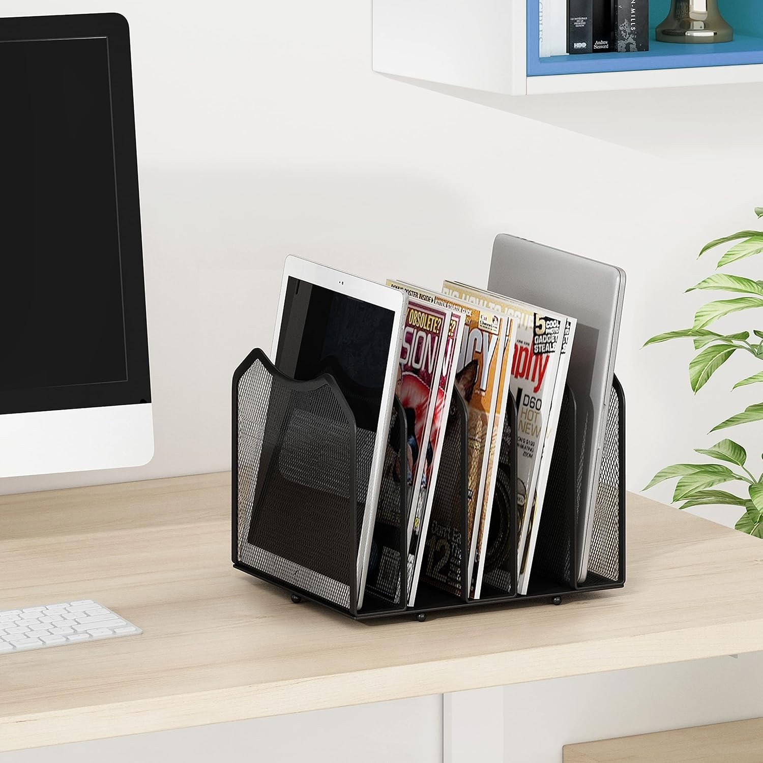 Multifunctional Mesh File Sorter – 5 Sections for Ultimate Desk Organization