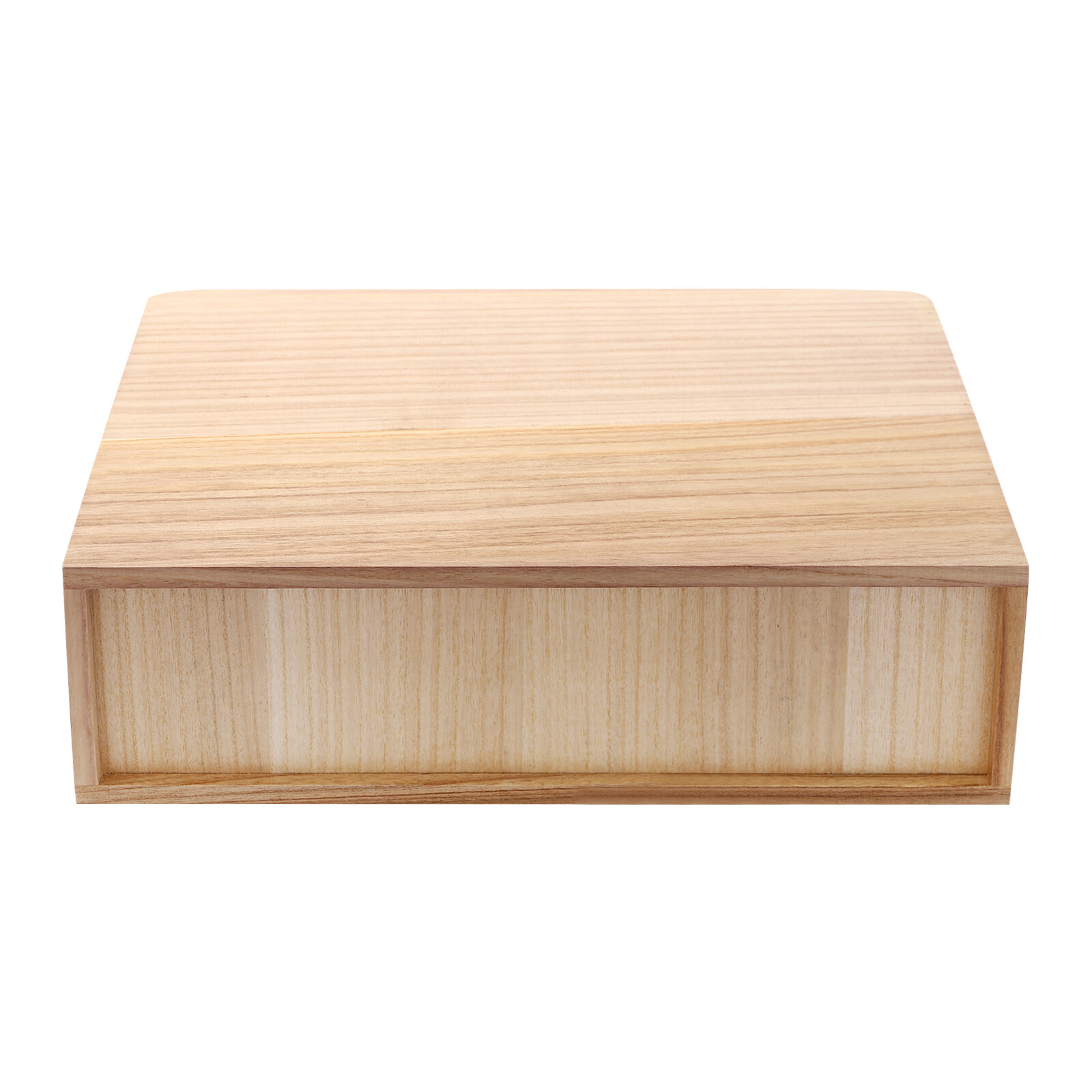 Desktop Storage Box w/ Lockable Drawer Wooden Office Supplies Drawer Organizer