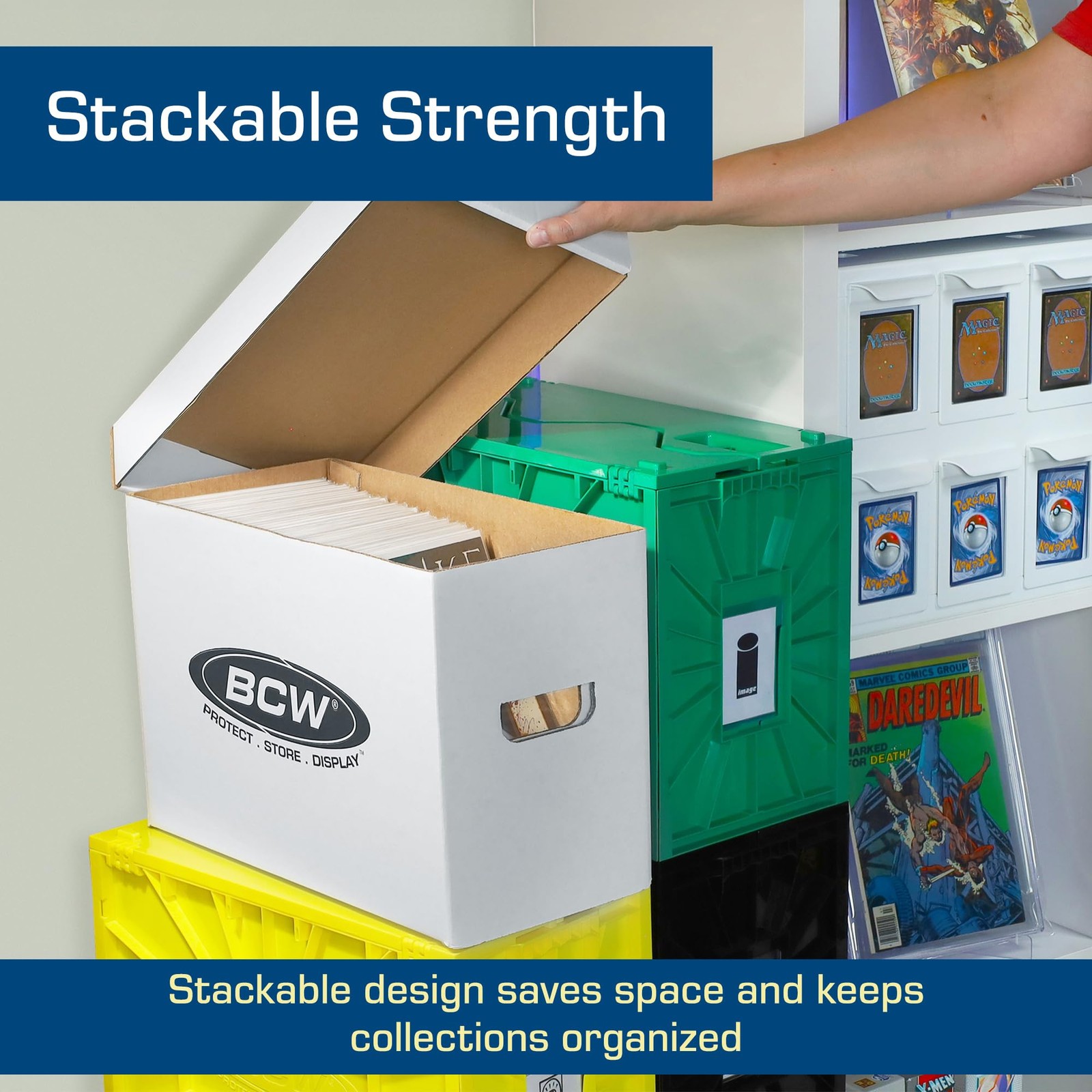 BCW Short Comic Storage Box – 3 Pack | Holds 150-175 3 Pack, White