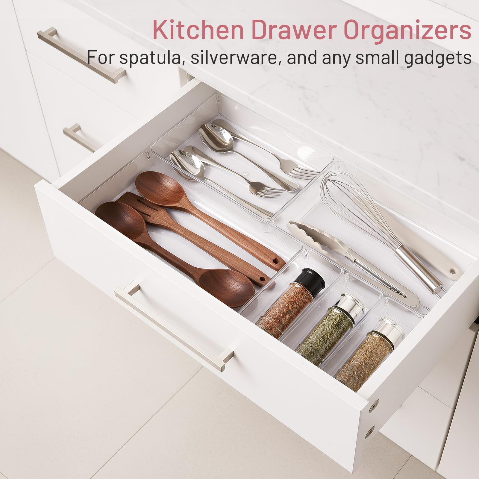 8 Pack Large Clear Plastic Drawer Organizer Bins – Acrylic 8 Pack,