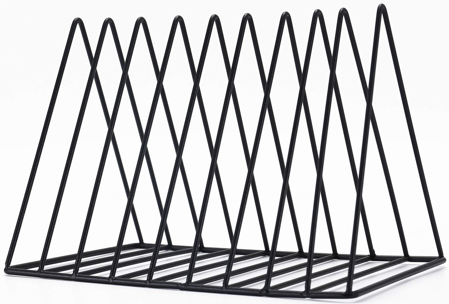 Black 9 Slot Triangle Magazine Holder Desktop File Sorter Bookshelf Decor