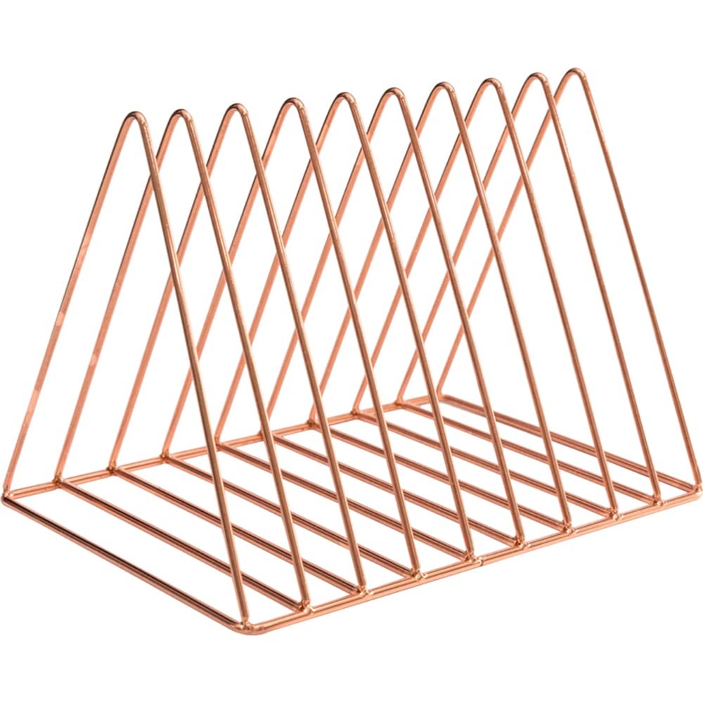 Sooyee 2 Pack 9 Slot Rose Gold Magazine Holder, Desktop File Sorter