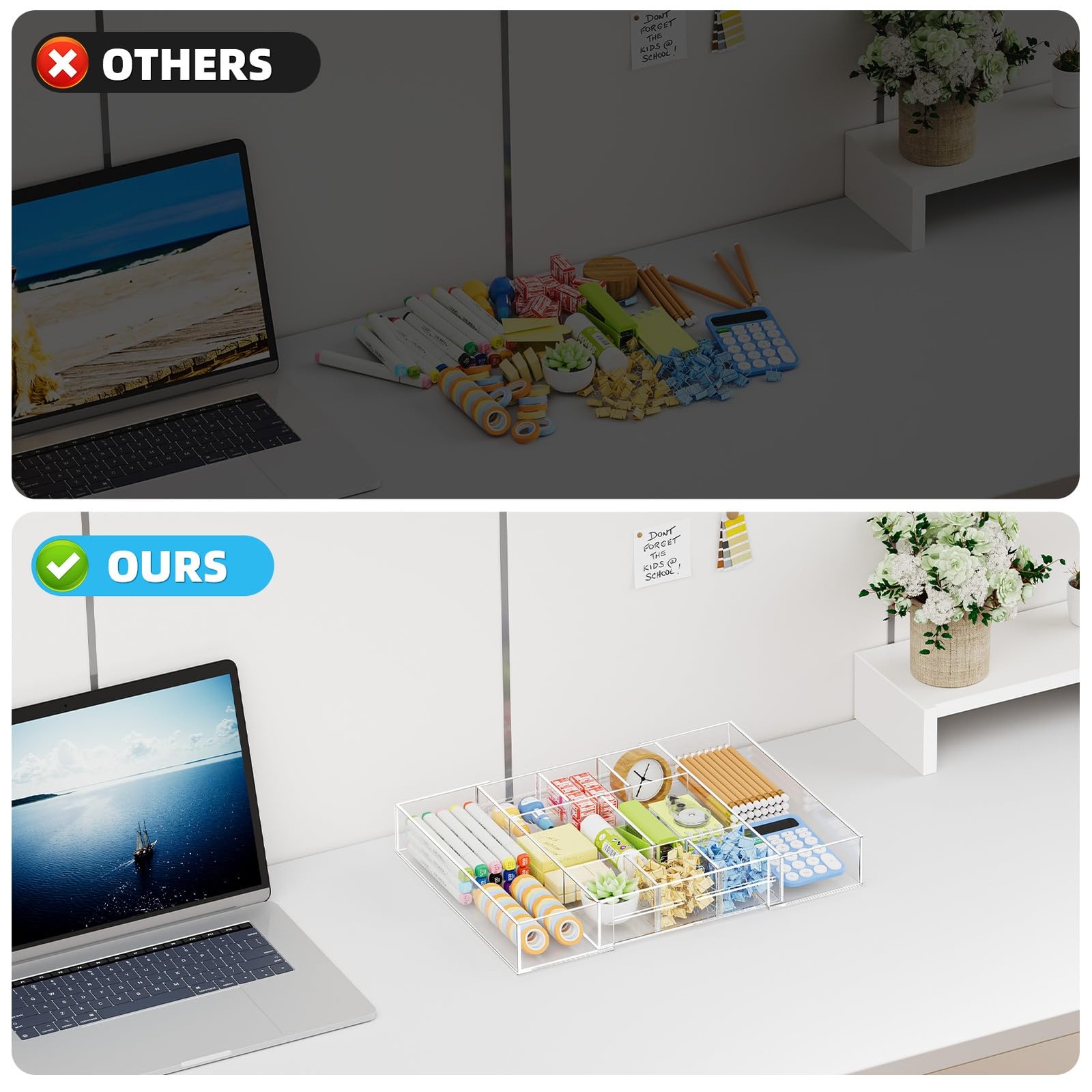 Acrylic Expandable Drawer Organizer, Clear Desk Drawer Organizer Tray with 5 …