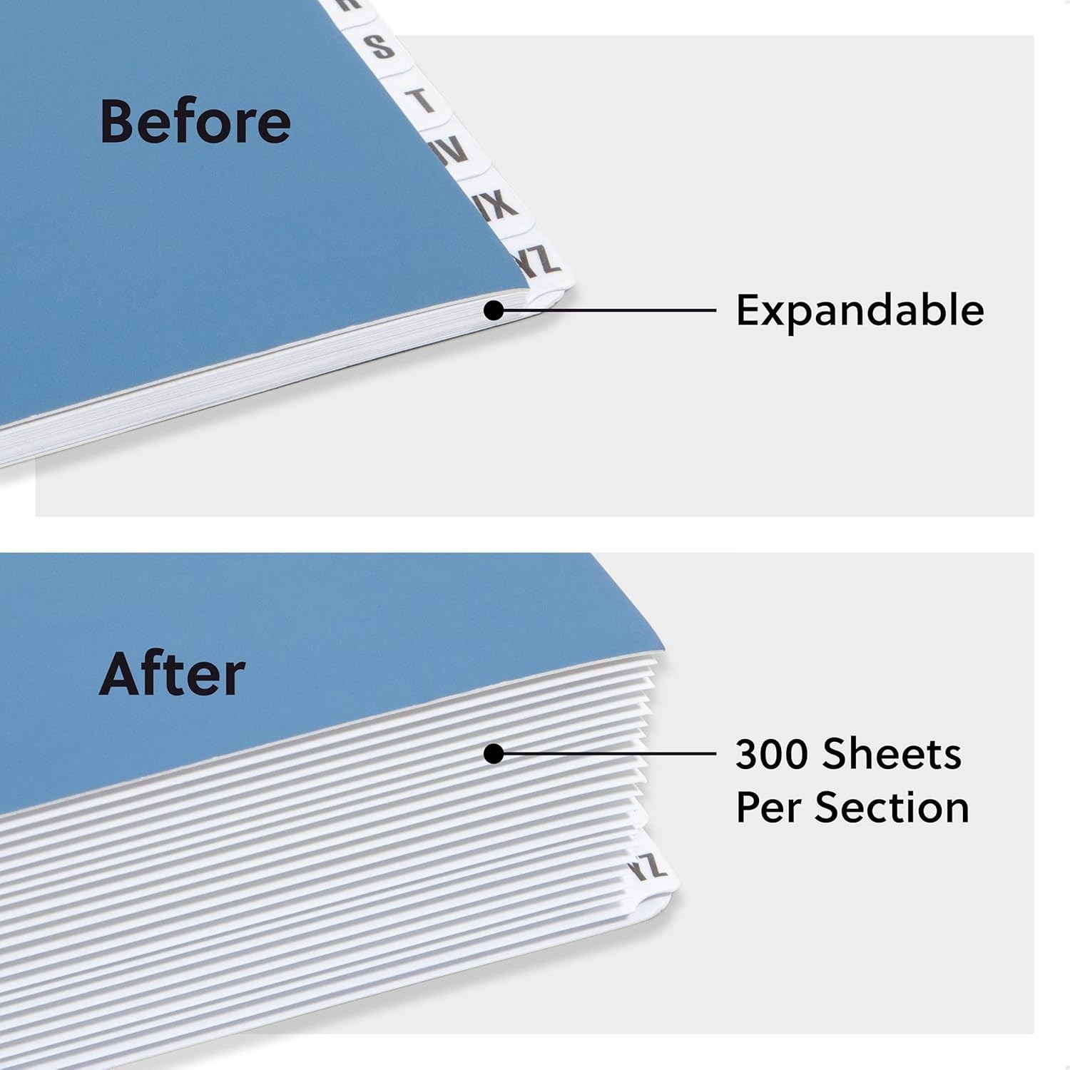 Elegant Expandable A-Z Desk File Sorter – 20 Dividers, Dark Blue, Eco-Friendly