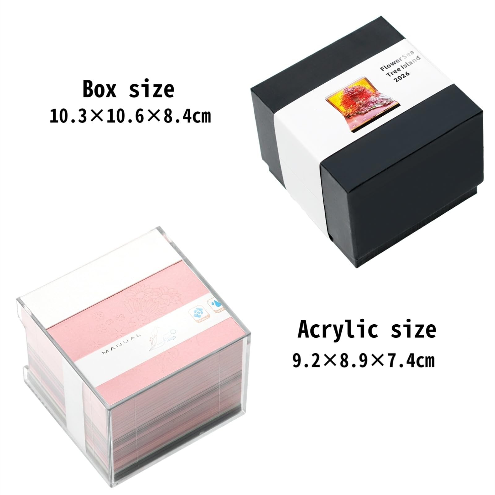3D Calendar 2026, Desk With LED Light, 3d Tree Memo Pad pink