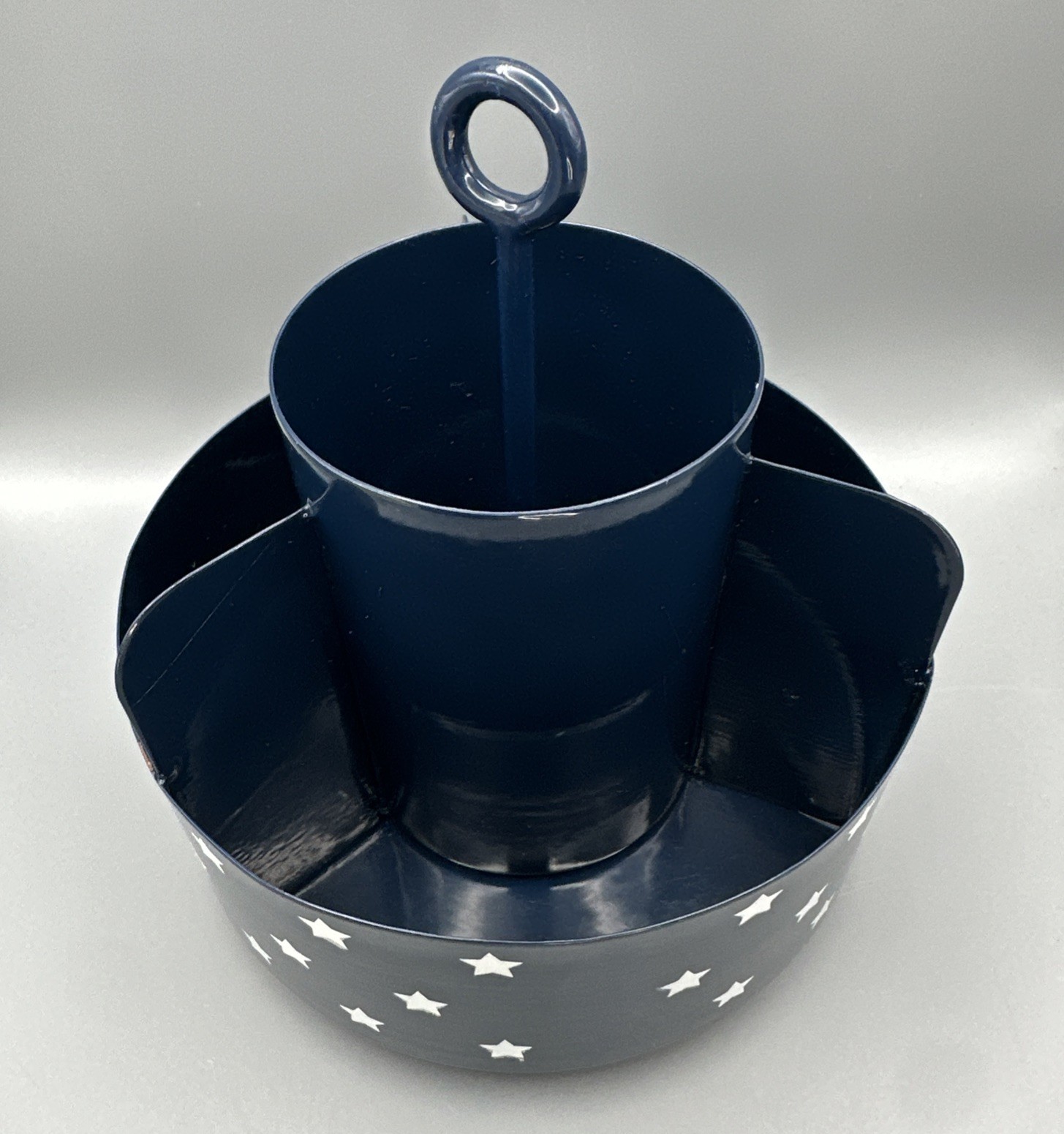 Pottery Barn Kids Desk Craft Organizer Lazy Susan Navy Blue Stars