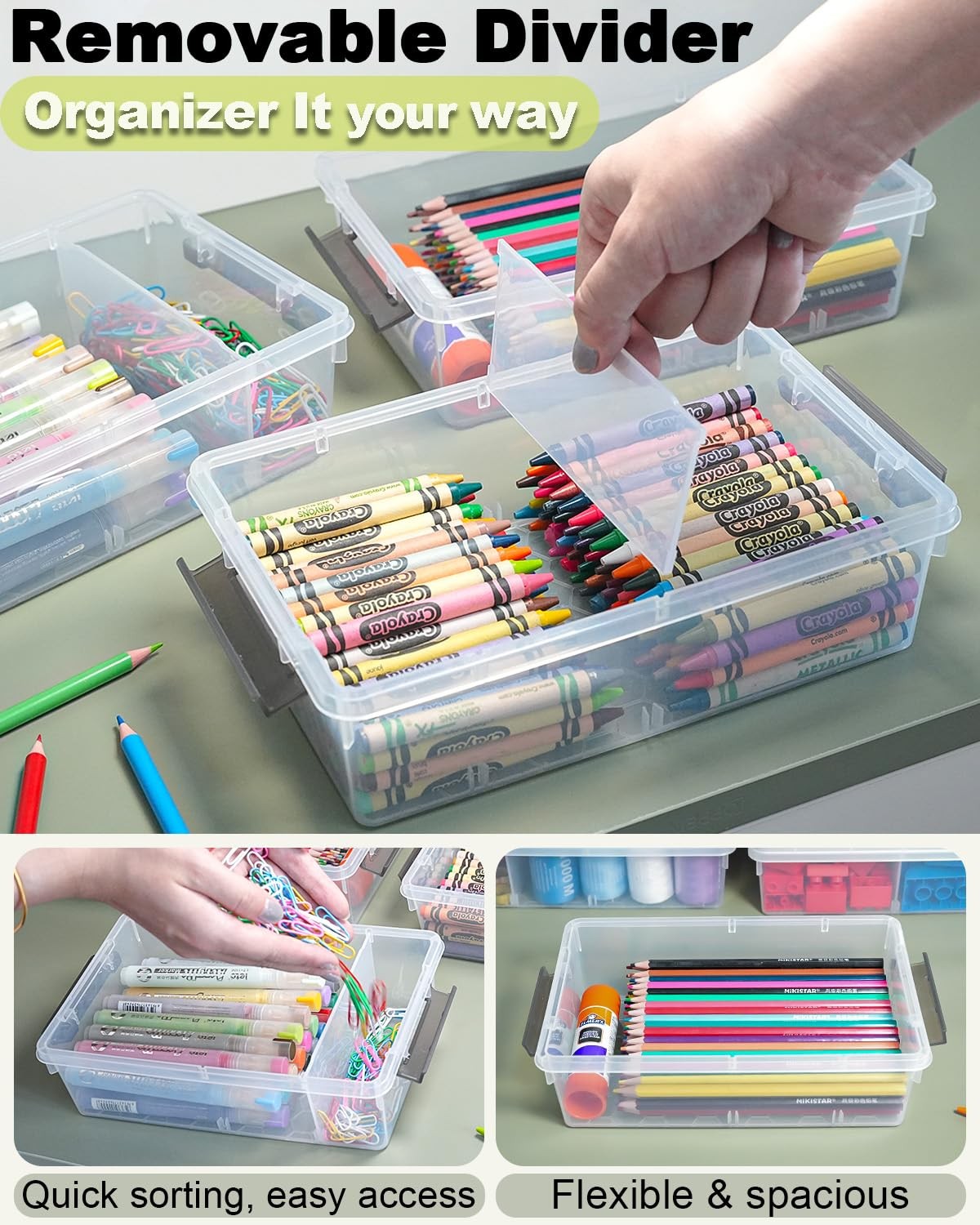 6 Pack Extra Large Pencil Box with Removable Divider, Thickened Pencil Case B…
