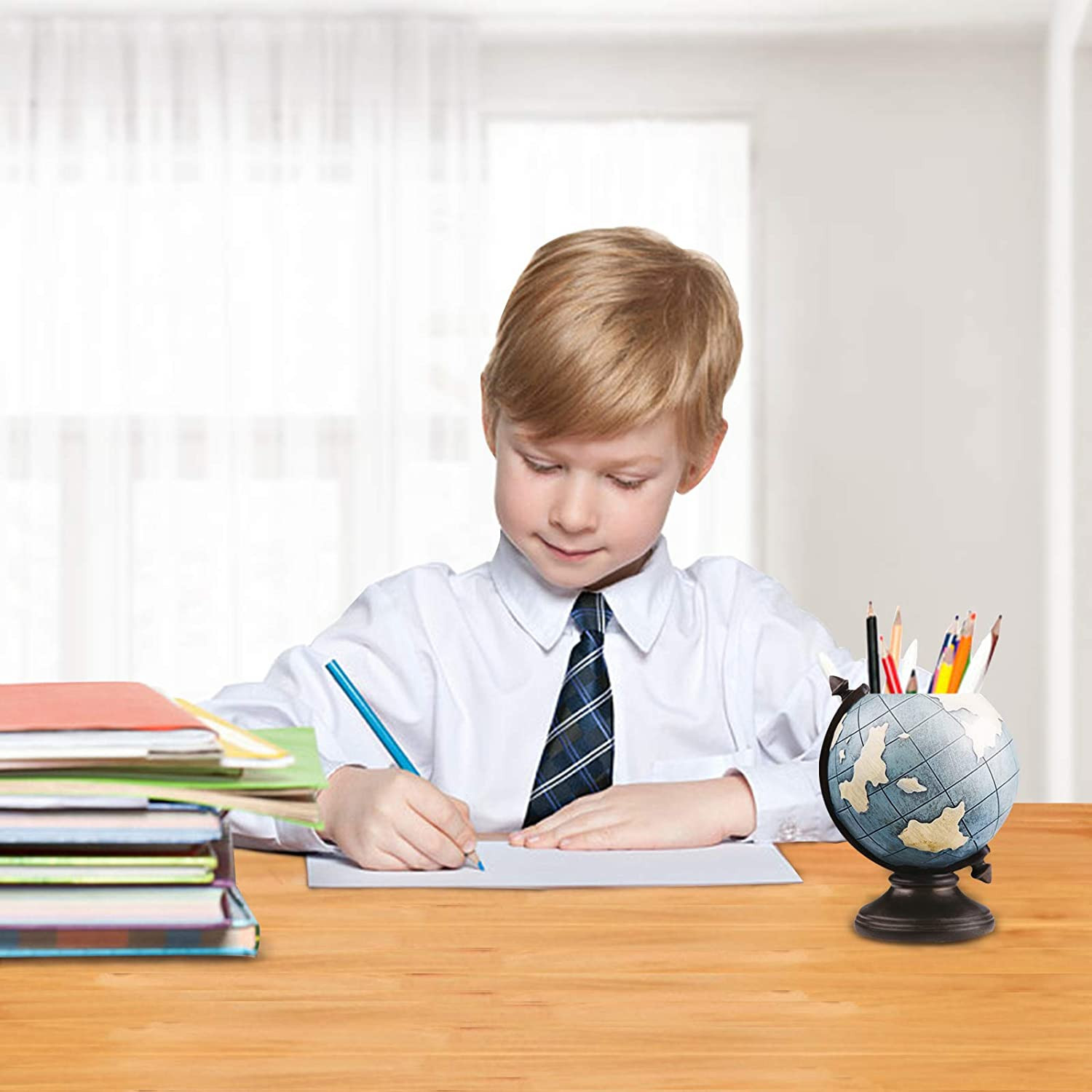 Globe Pen Pencil Holder for Desk Pen Organizer for Desk Desktop Organizer Pencil