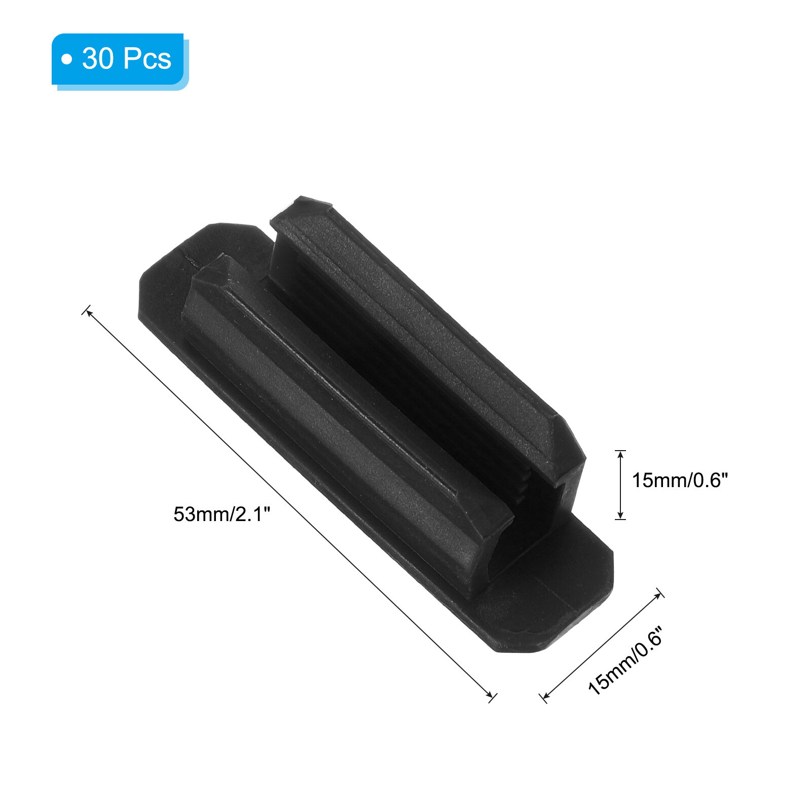 30 Pack Pen Holder for Desk Adhesive Pencil Holders Silicone Holder Black