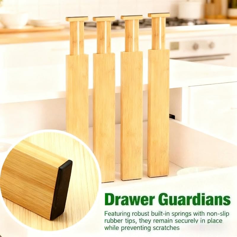 Drawer Organizer, 4-Pack Adjustable and Expandable Divider Insert for Kitchen…