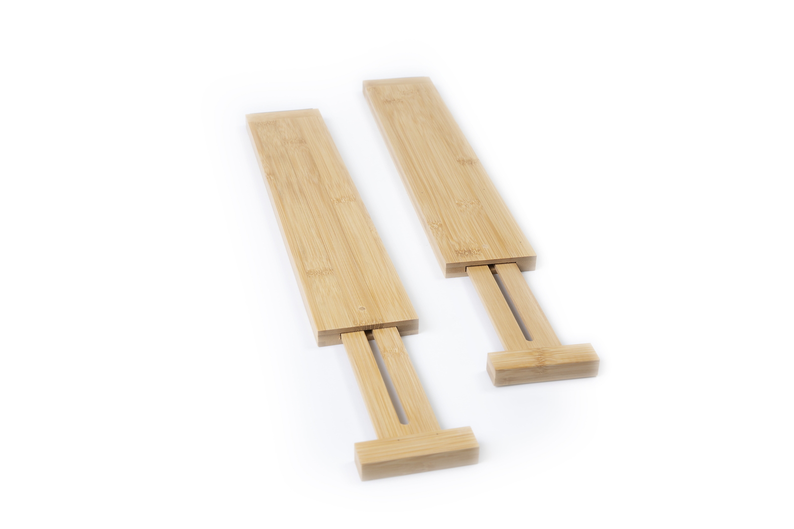 2PC Bamboo Kitchen Organizer Expandable Drawer Dividers, 17.5-22.8×0.59×3.1in