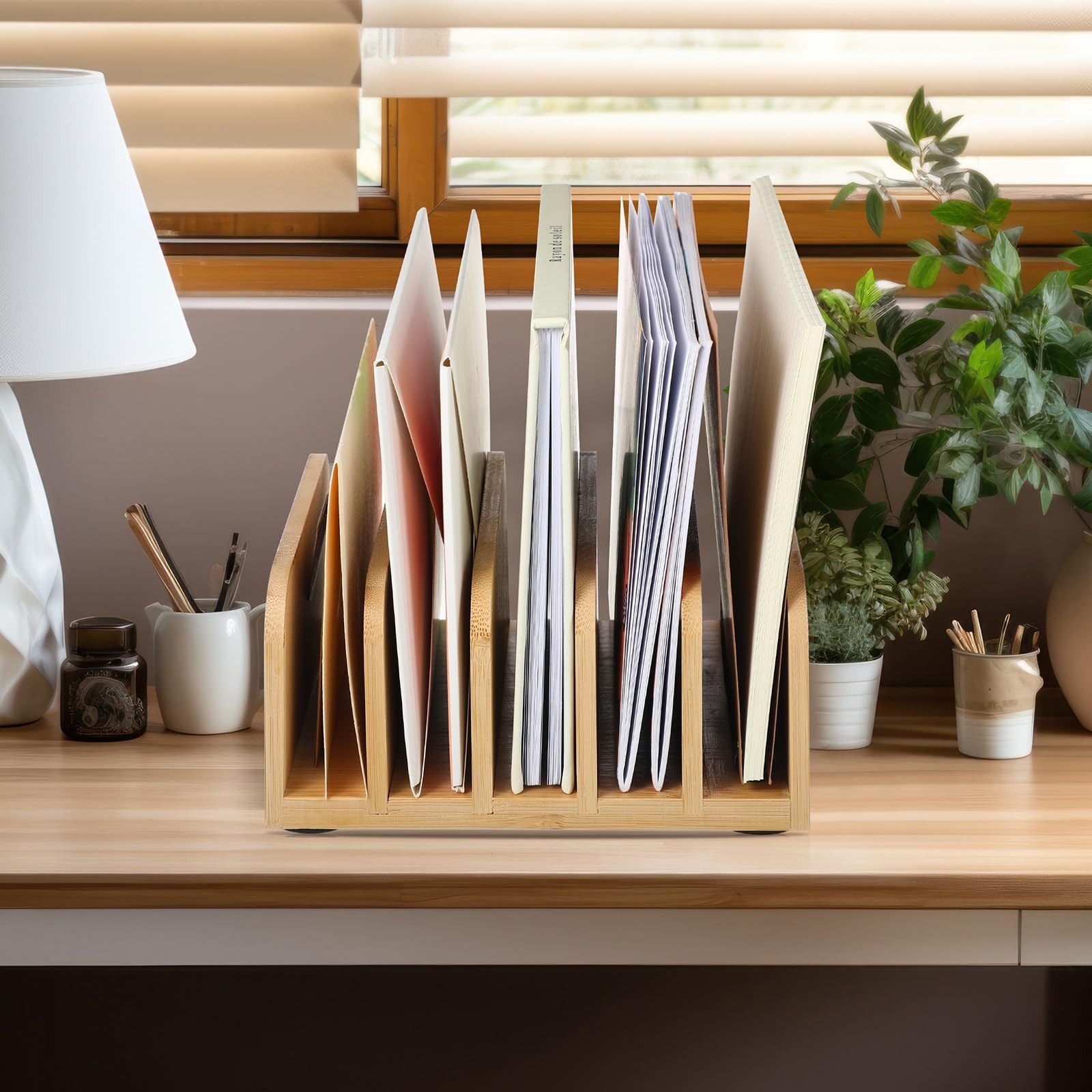 Desk Organizer File Holders Countertop Organizer Letter Sorter 5 Compartments…