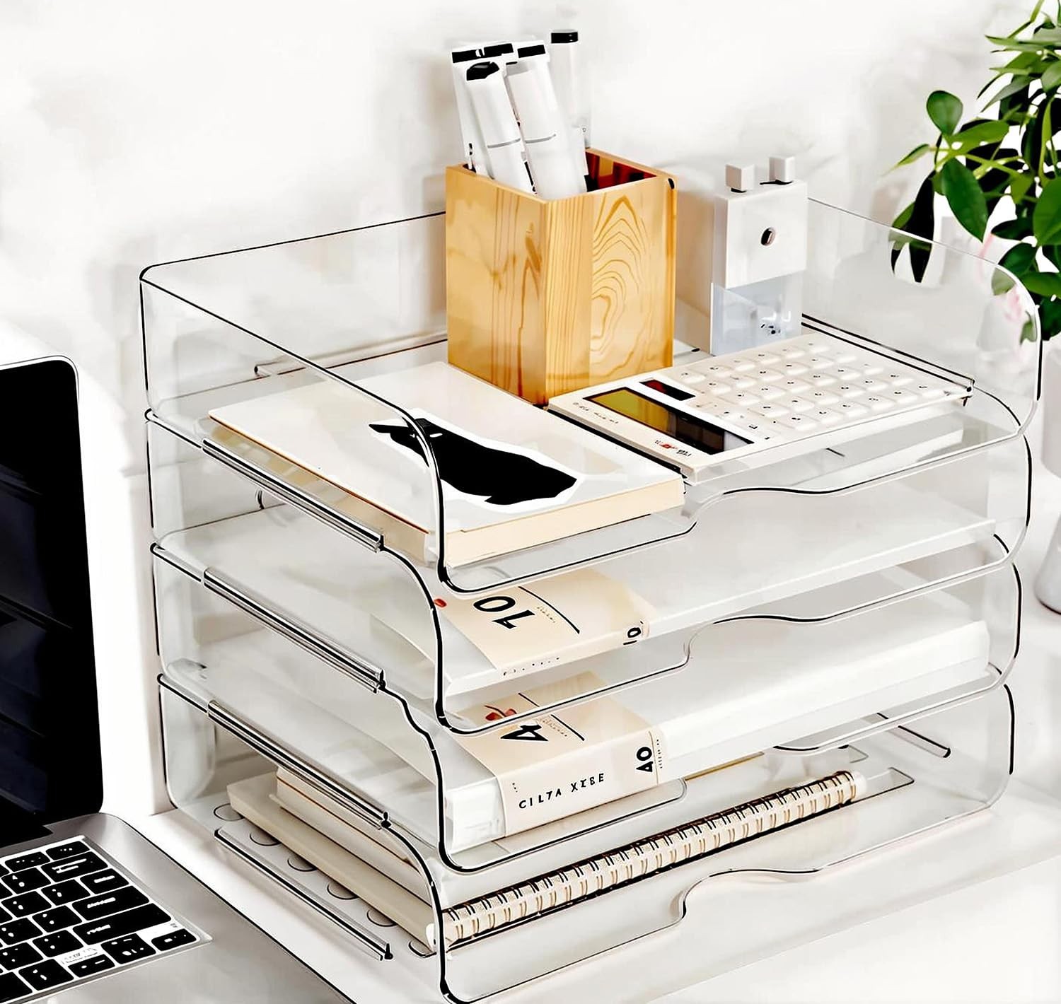 Large Capacity Desk Organizer, 4 Tier Paper Organizer, File Organizer for Des…