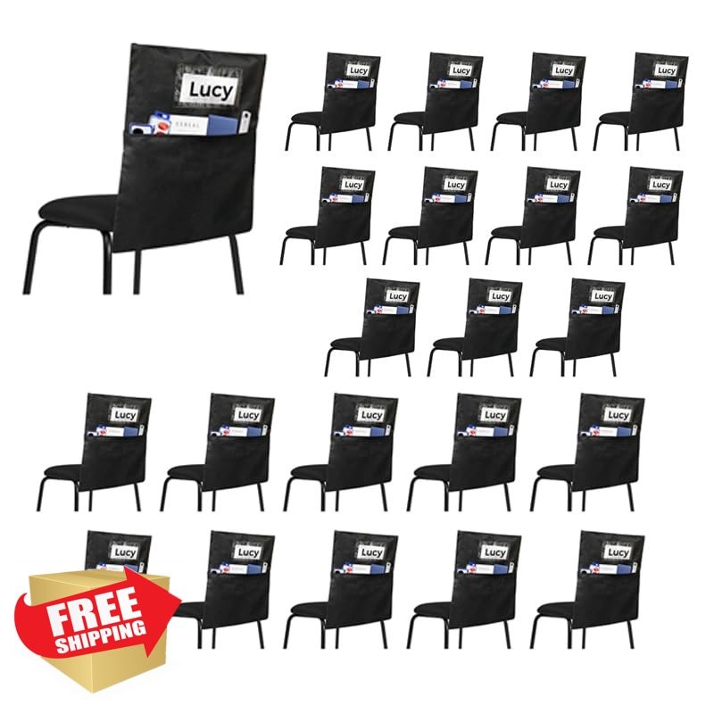 24 Pack Chair Pockets Classroom Seat Sacks K-2 Students Organizer