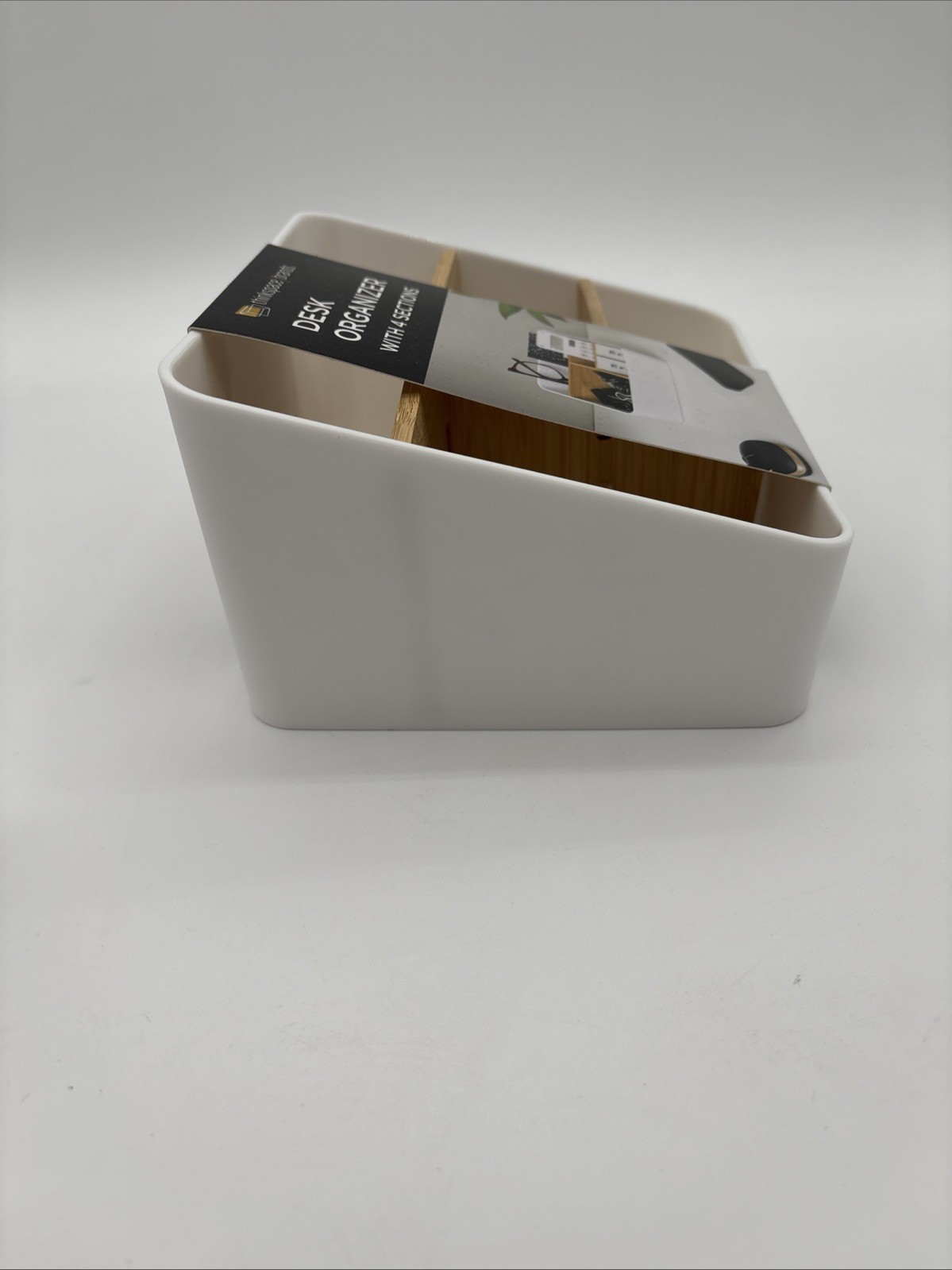 Thinkspace Desk Organizer 4 Compartment Storage White, NEW 7.3″ x 6.2″ x 3.8″
