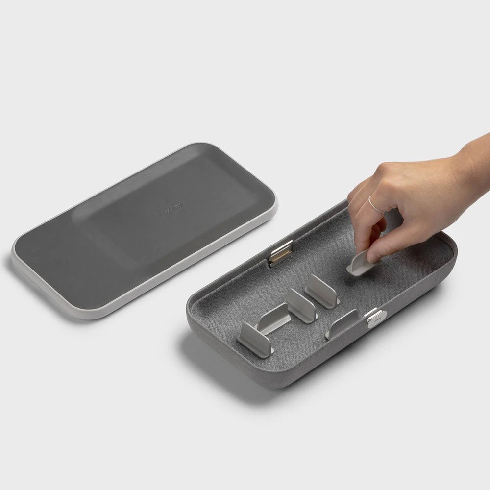 Orbitkey Portable & Customizable Desk Organizer Case with Wireless Charger, Ash