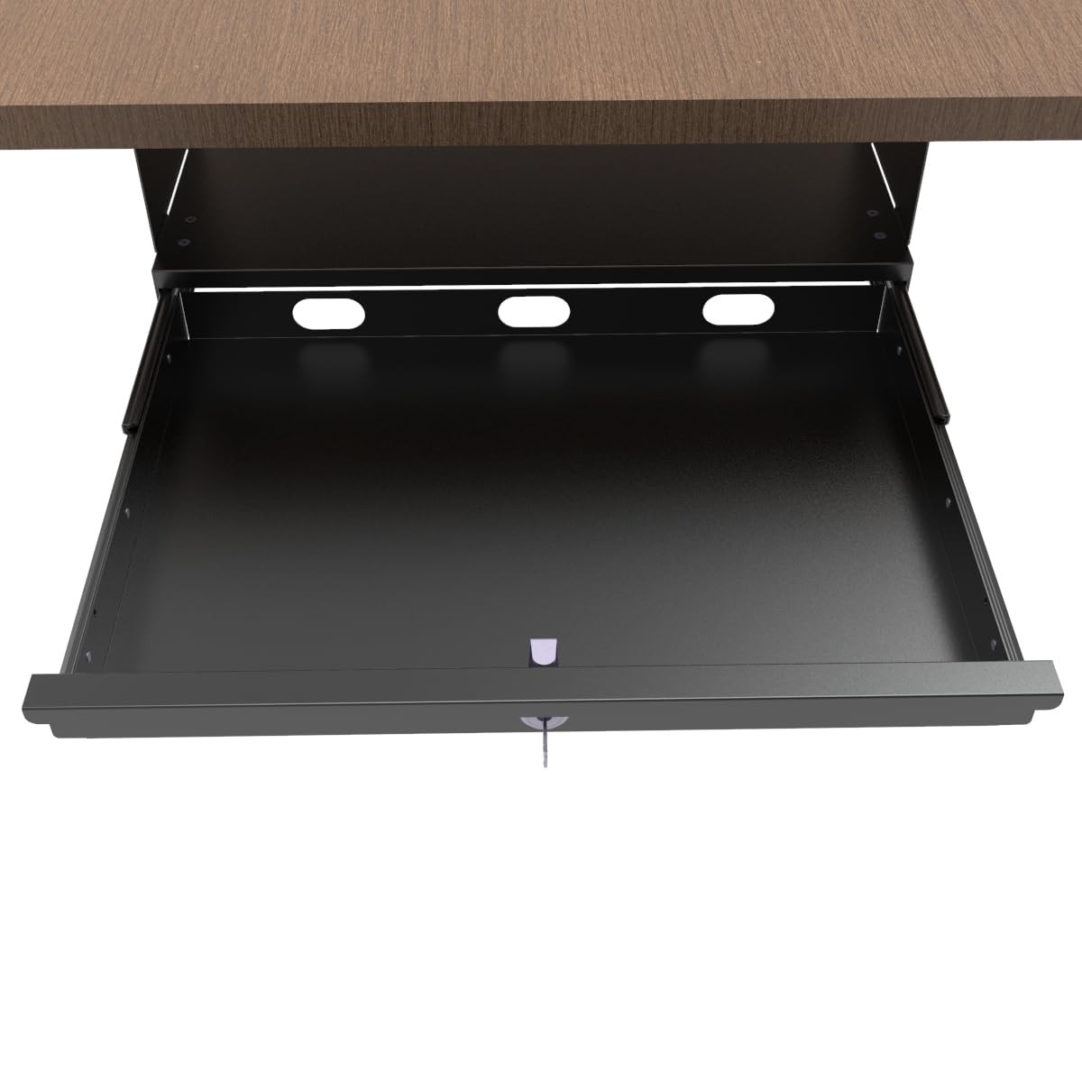Under Desk Lockable Sliding Drawer Cable Management Storage 17x12x3.2 Inch