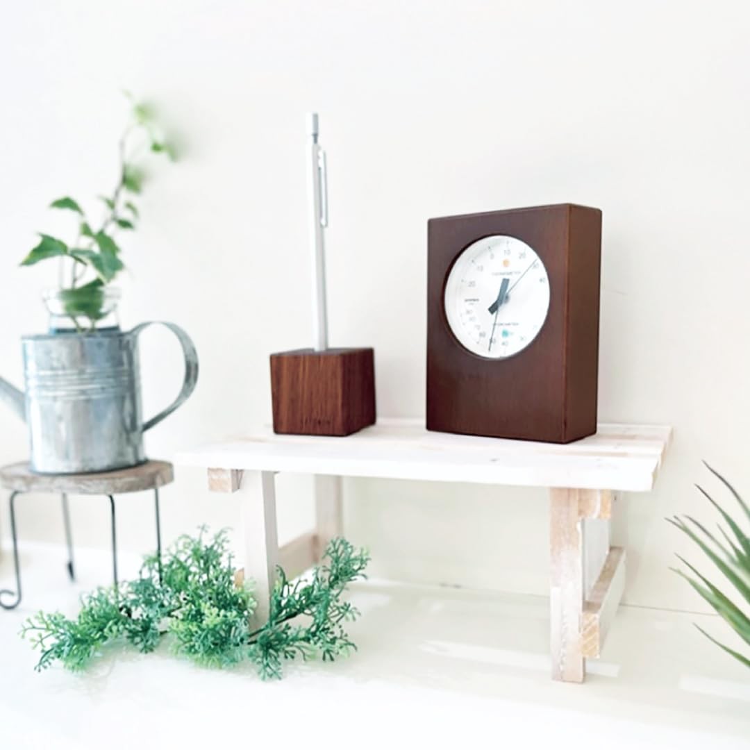 KATOMOKU Hygrometer Brown Rectangular Wooden Wall & Desk Japan