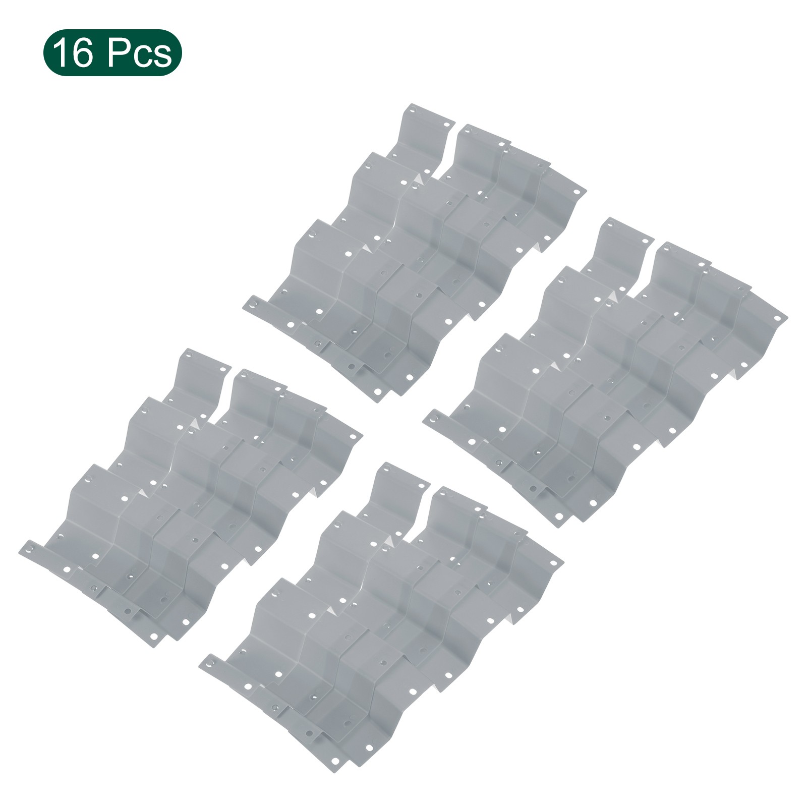 16Pcs Plastic Adjustable Separator Drawer Organizer Divider Grey