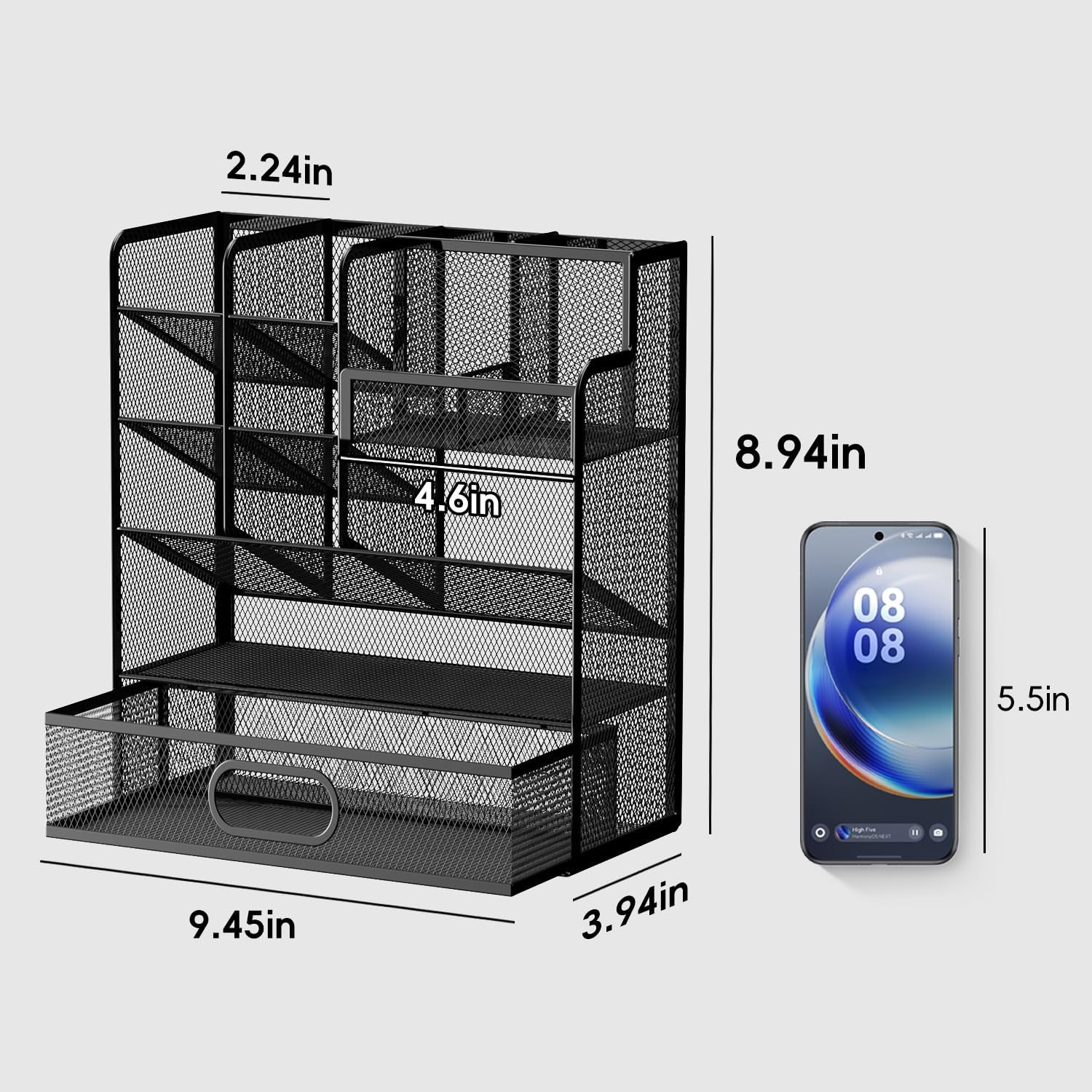 Pen Organizer for Desk – Multi-Functional Pencil Holder with Drawer Desk Organiz