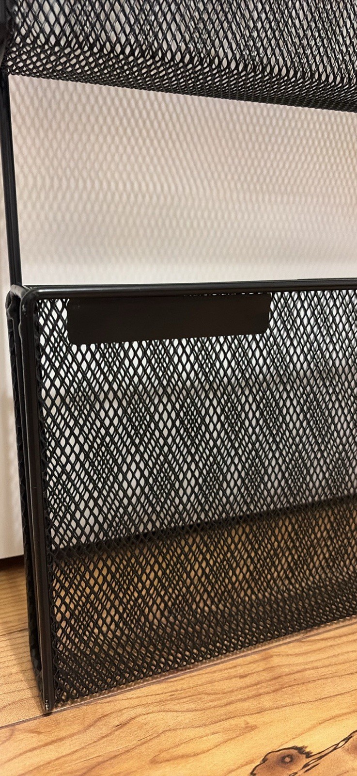 Black Metal Mesh Wall Mount File Organizer Rack