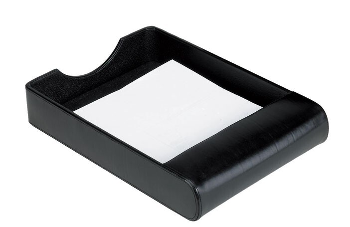 Black or Burgundy Business Executive Office Desk LEATHER DESKTOP PAPER TRAY