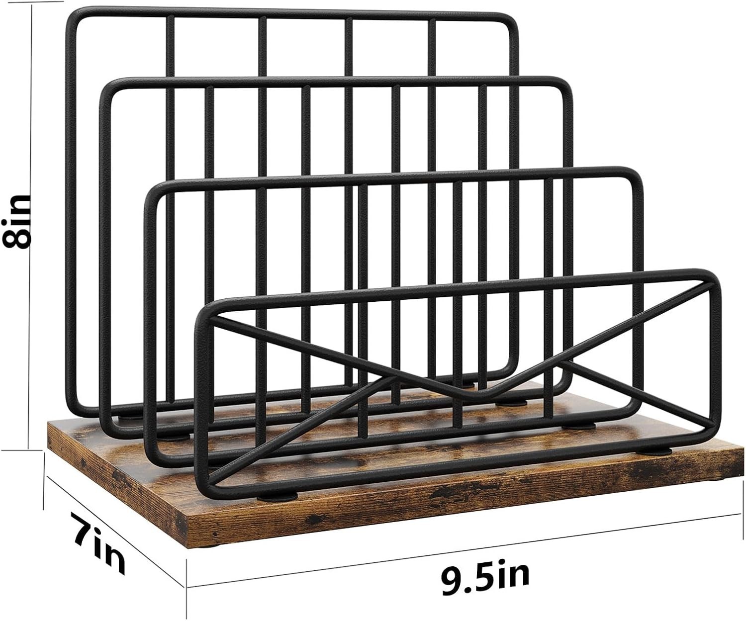 Desktop Mail Sorters Desk Mail Organizer-with 2/3 Slot Matte Black Metal Desktop