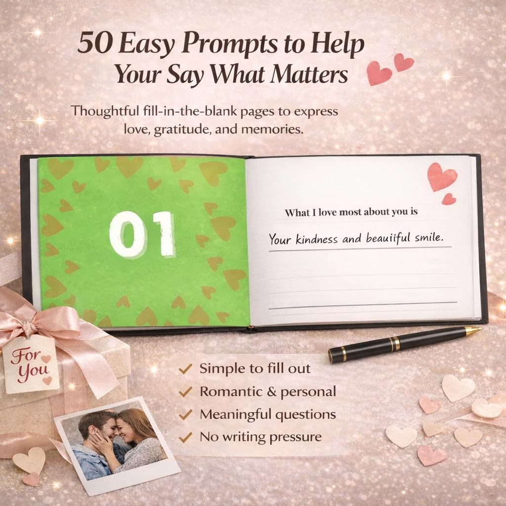 What I Love about You Book: Meaningful Gift for 6.2 x 5 x 0.4 inches, Black